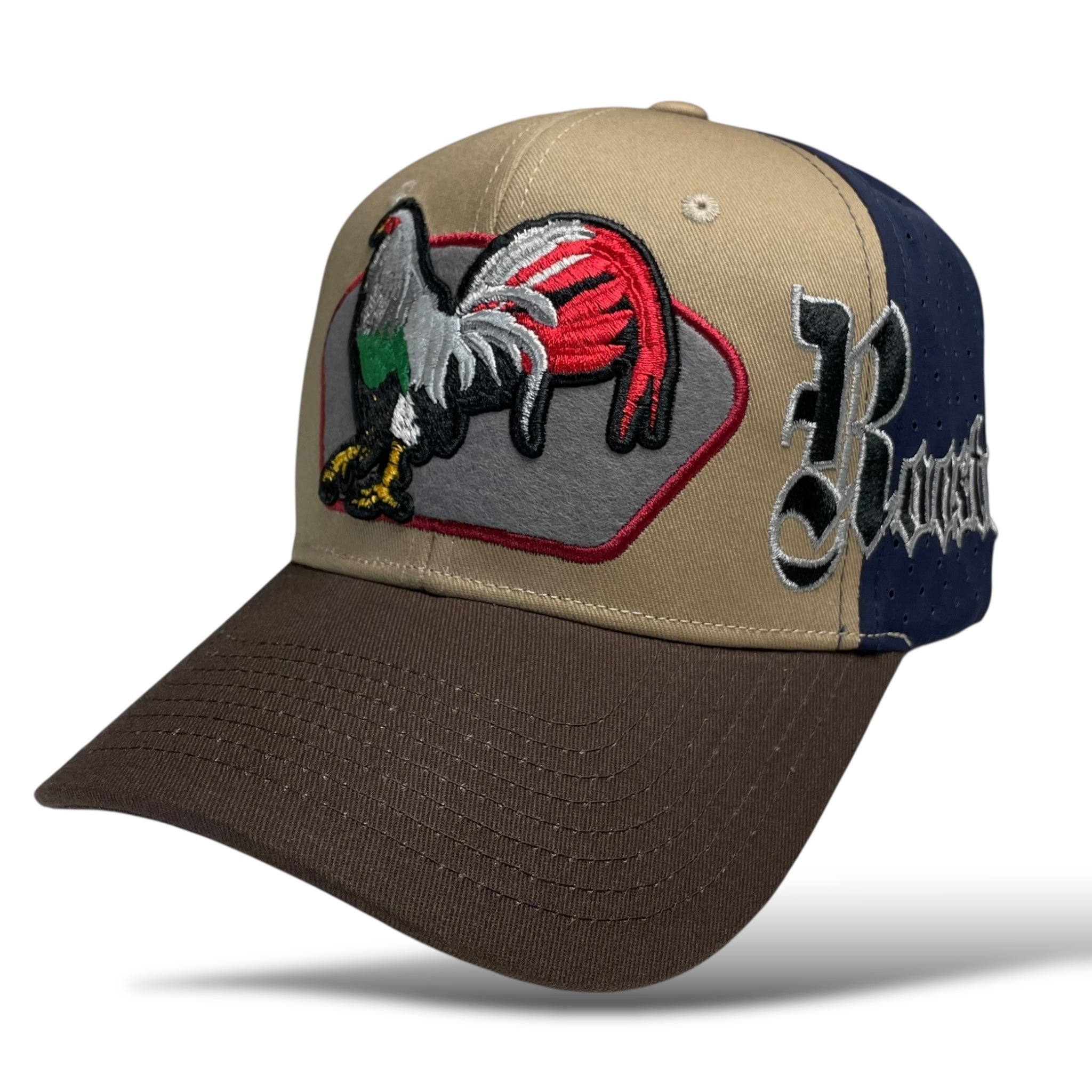 Mexican Rooster El Gallo Embroidered Snapback Cap Khaki Western
