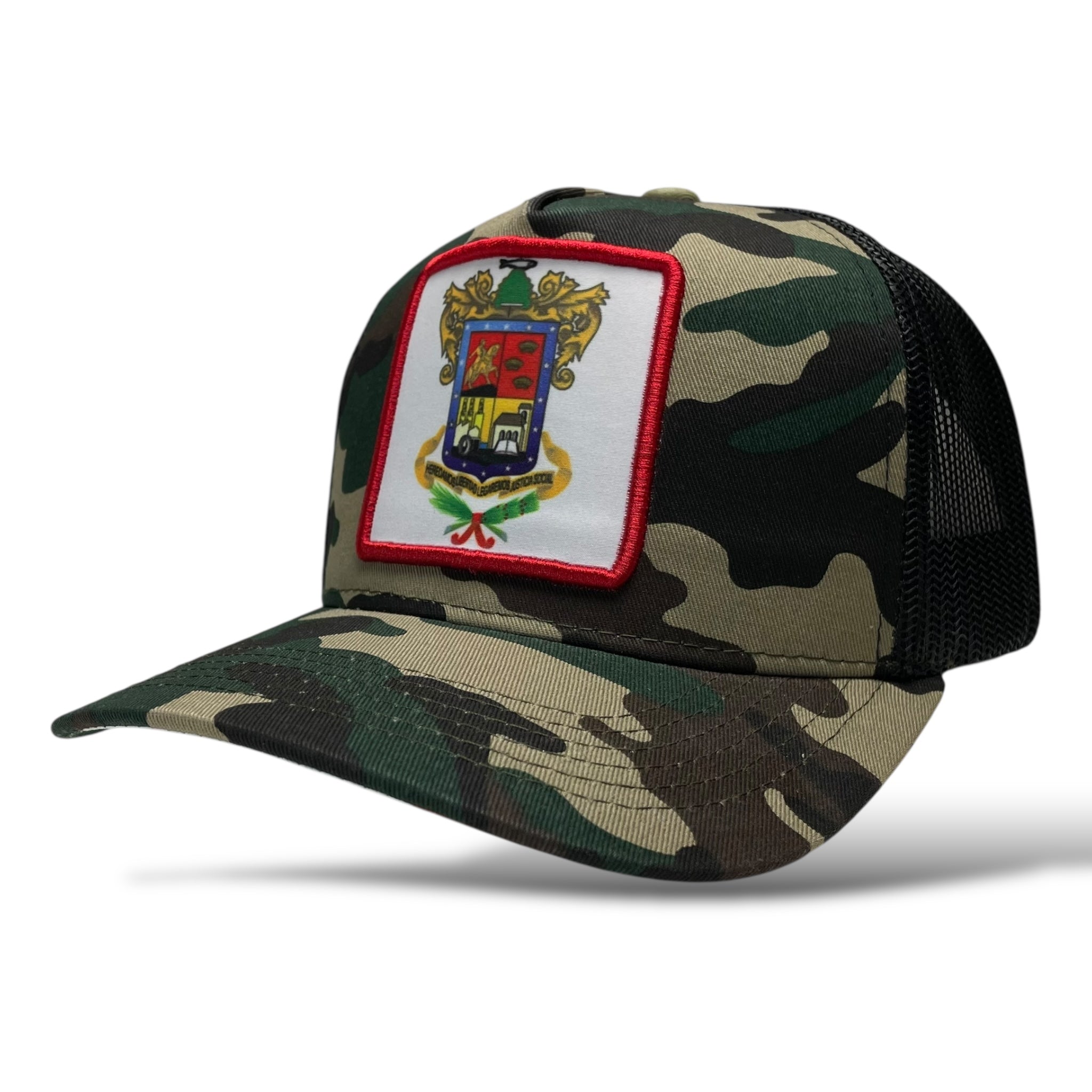 Mexico Michoacan Patch Camo Trucker Hat, Mesh Back, Snapback
