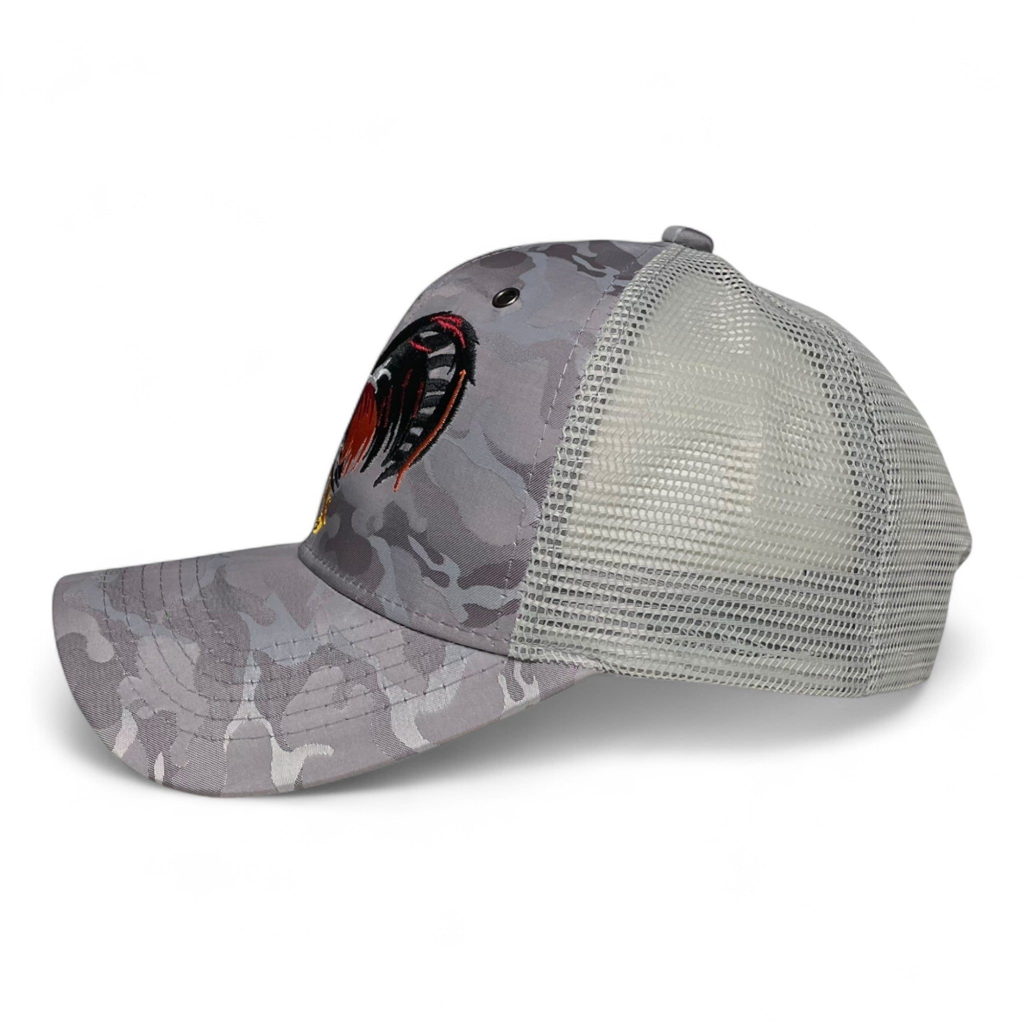 Rooster Embroidered Trucker Snapback Cap Gray Camo Rodeo Style Pack of 2