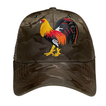 Rooster Fight Camouflage Baseball Cap with Adjustable Fit