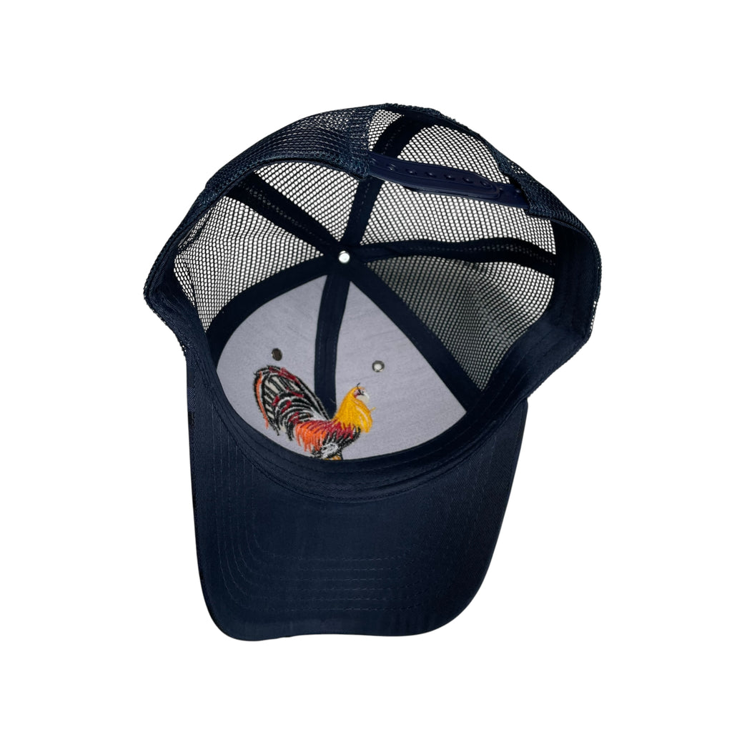 Rooster Fight Baseball Cap Camouflage Blue, Gallo Embroidered Adjustable Hat