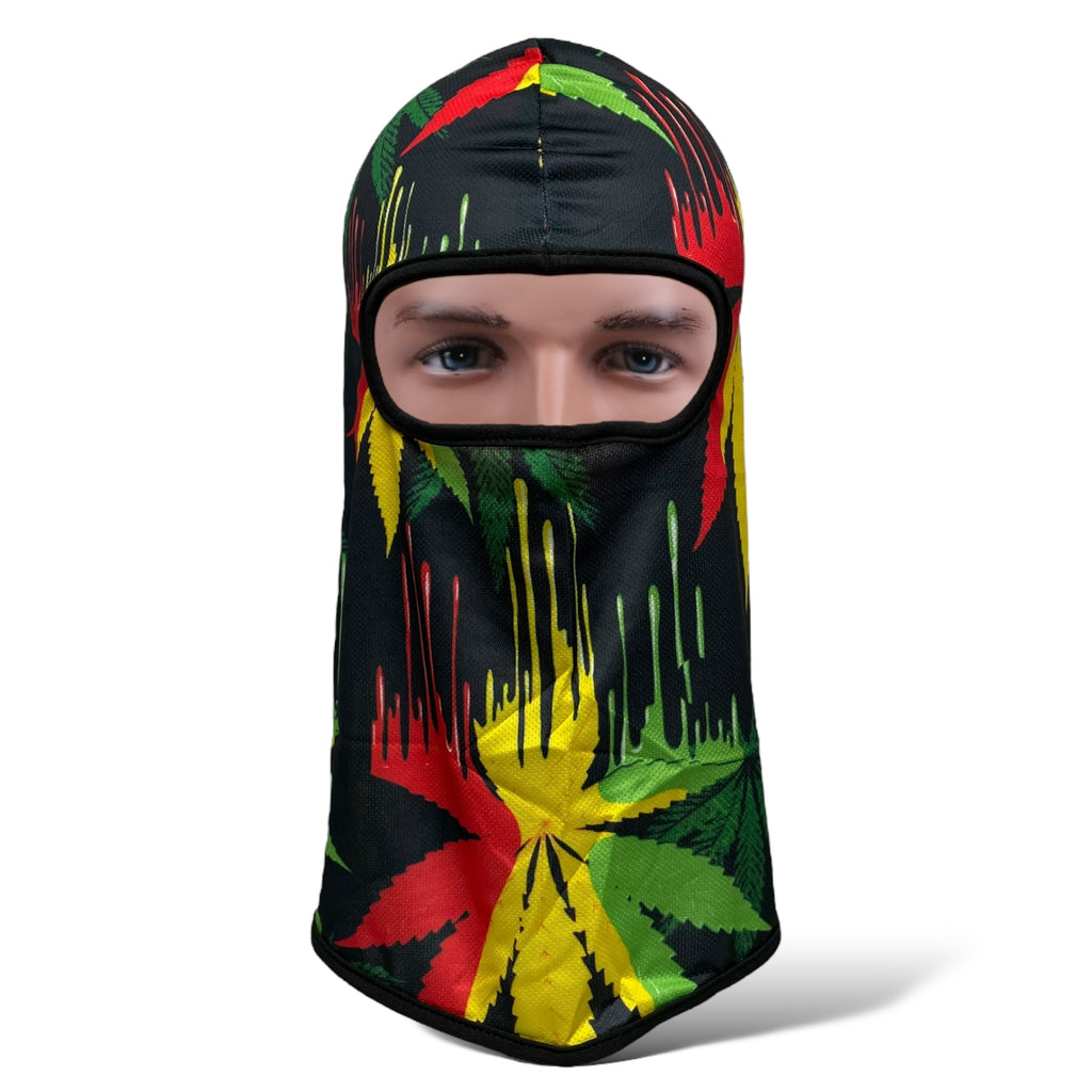 Multicolor Leaf Weed Balaclava Full Face Mask: UV Protection, Windproof