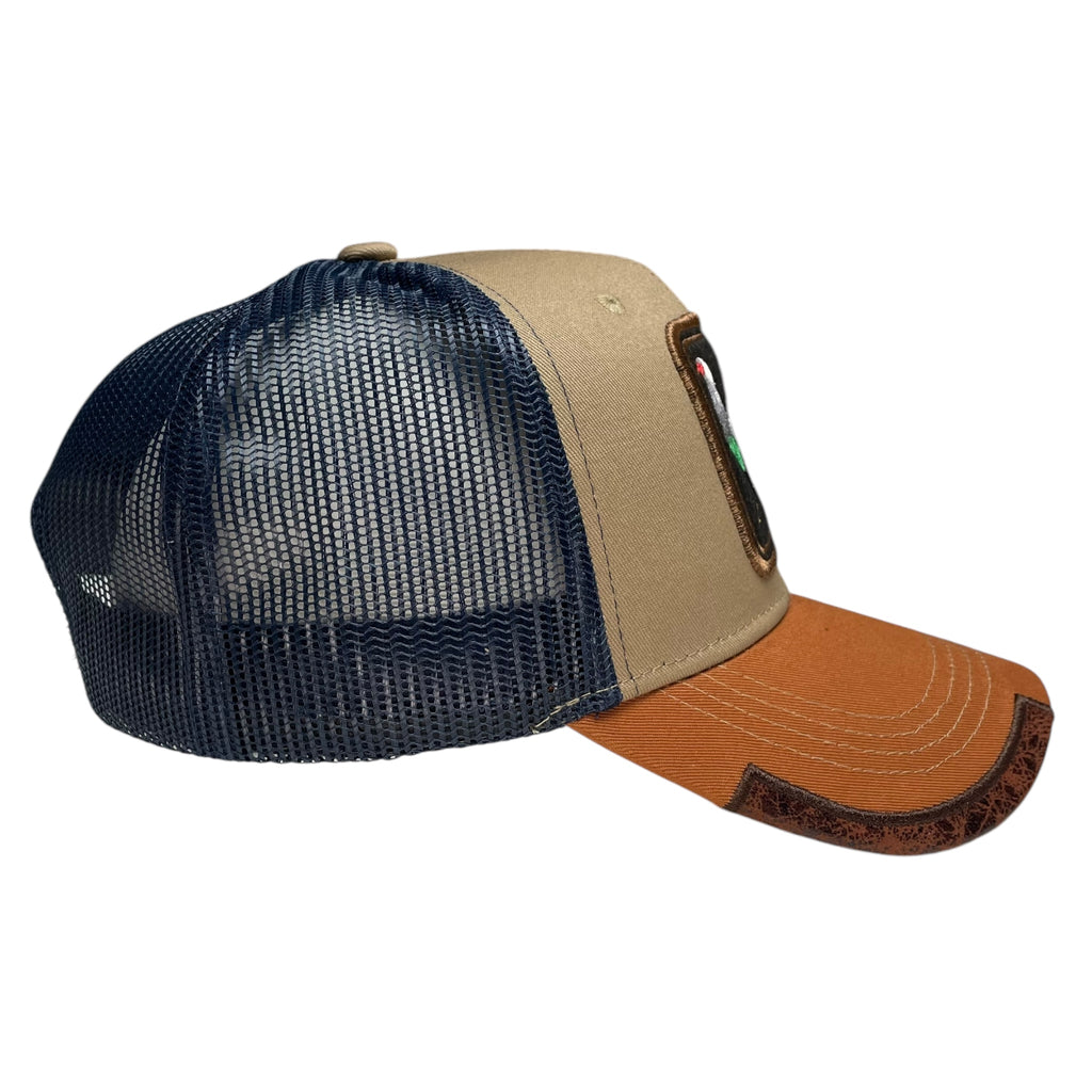 Mexican Rooster Trucker Snapback Baseball Cap - Curved Bill, Mesh Panels