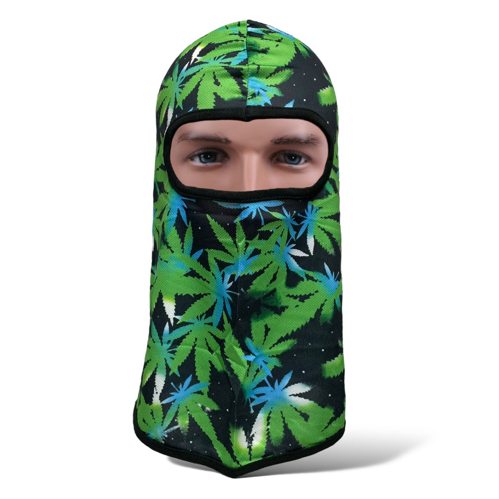 Multicolor Leaf Weed Balaclava Full Face Mask: UV Protection, Windproof