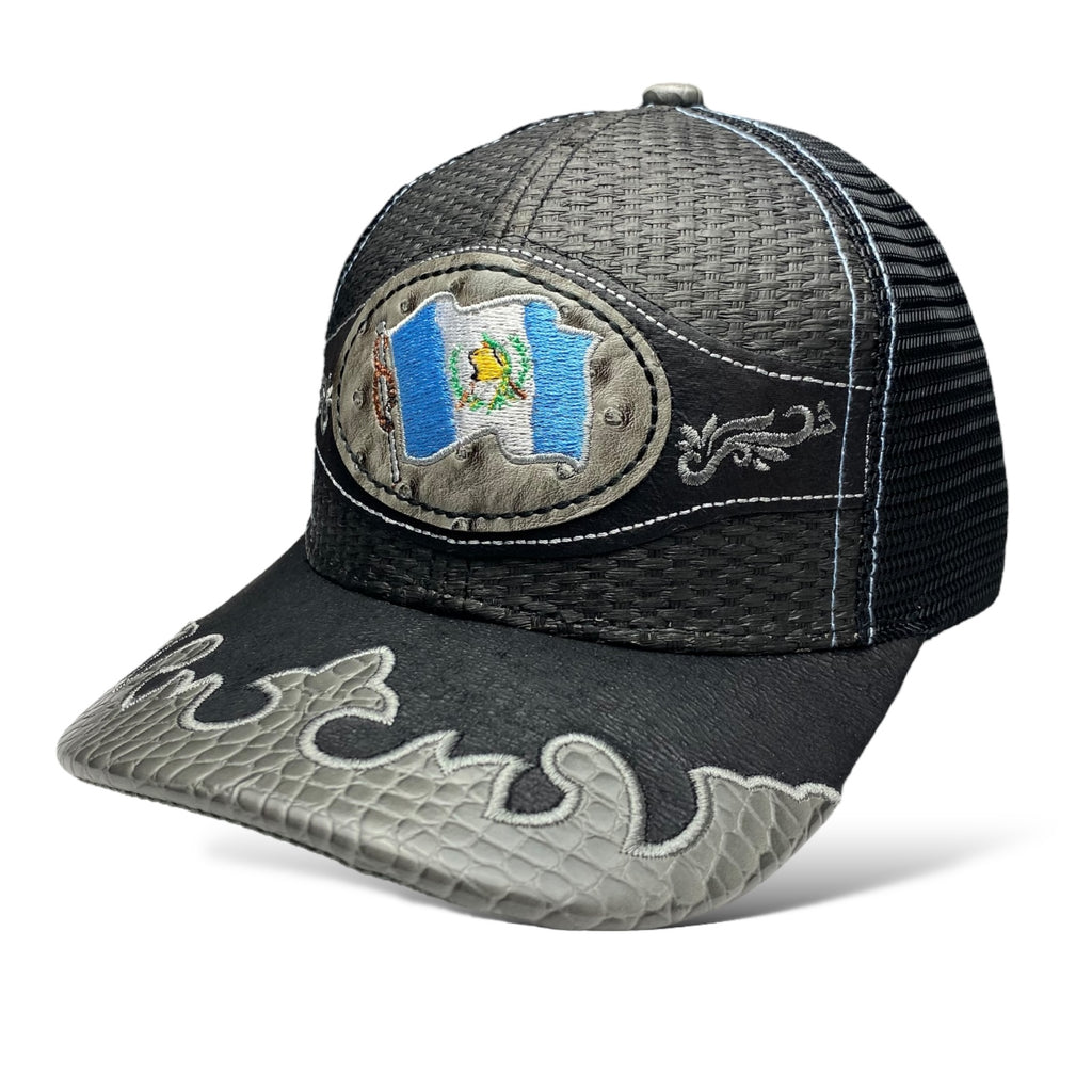 Embroidered Guatemala Flag Straw Trucker Hat Snapback, Western Style Baseball Cap