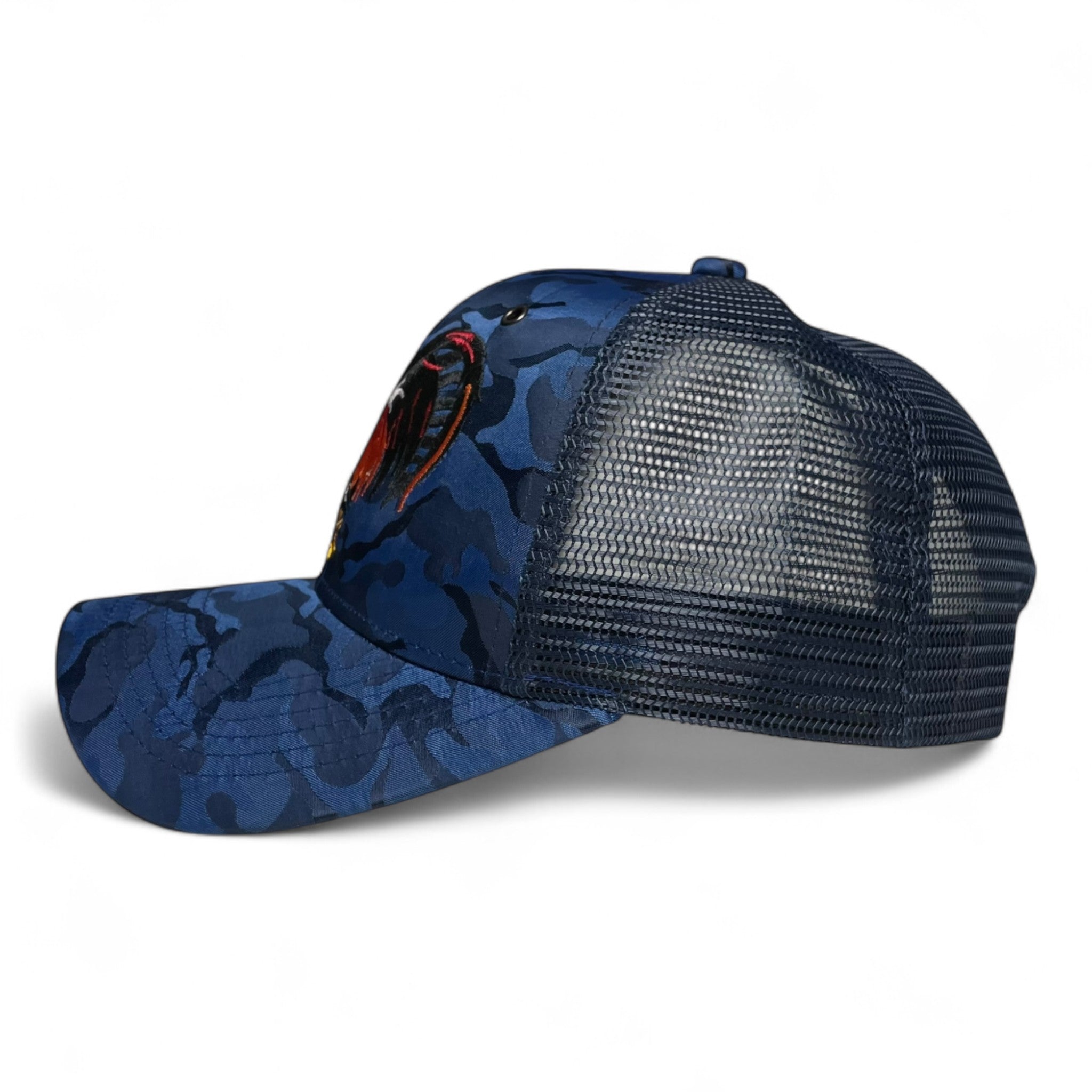 Rooster Embroidered Trucker Snapback Hat Blue Rodeo Style Pack of 3