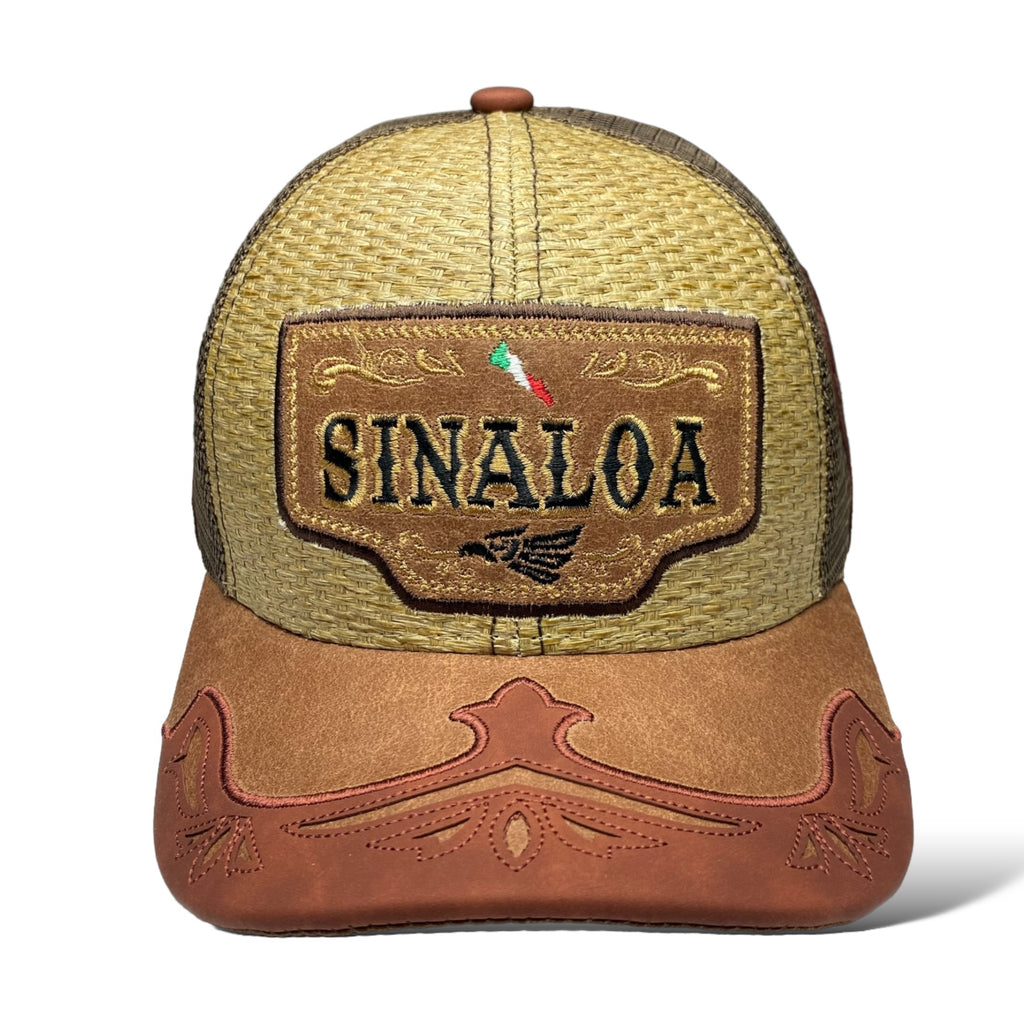 Sinaloa Mexico Straw Mesh Trucker Hat Snapback, Western Style Baseball Cap