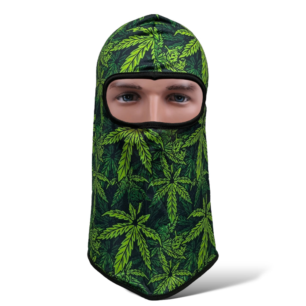 Multicolor Leaf Weed Balaclava Full Face Mask: UV Protection, Windproof