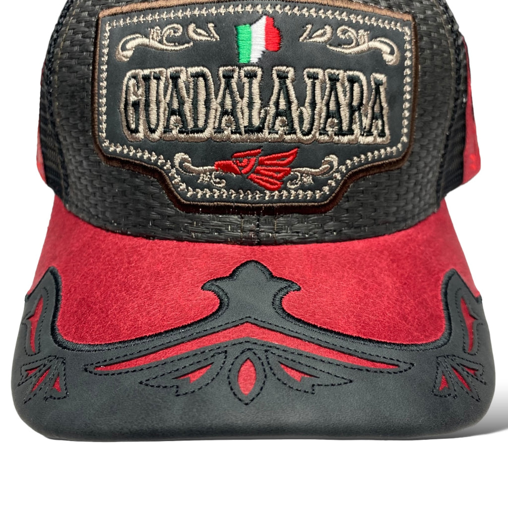 Guadalajara Mexico Straw Mesh Trucker Hat Snapback, Western Style Baseball Cap