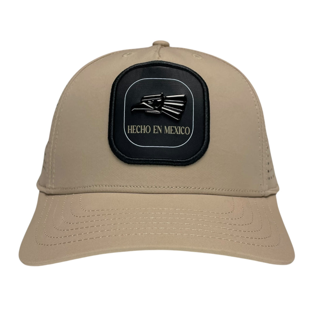 Beige Hecho en Mexico Eagle Laser Performance Baseball Cap Snapback