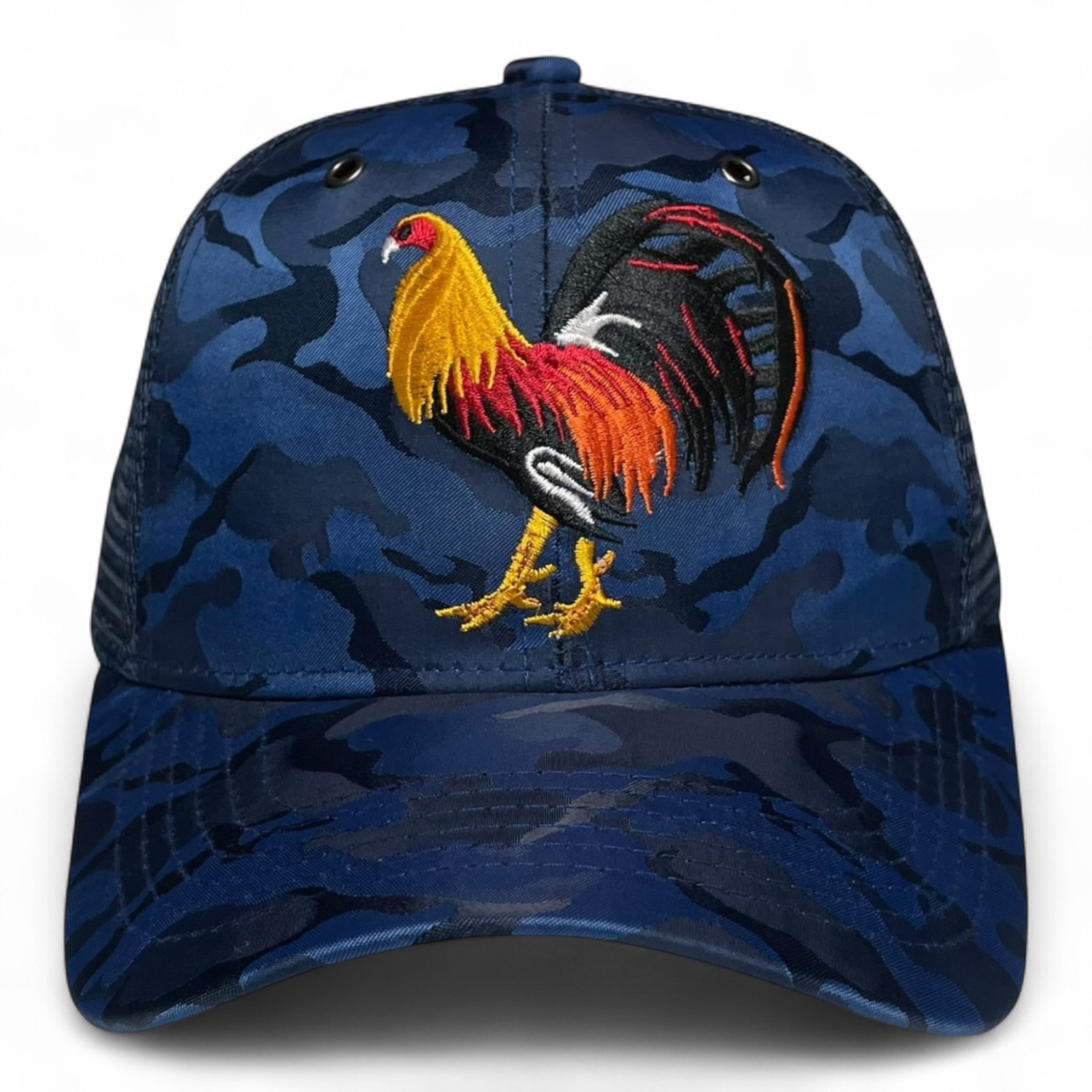 Rooster Embroidered Trucker Snapback Hat Blue Rodeo Style Pack of 3