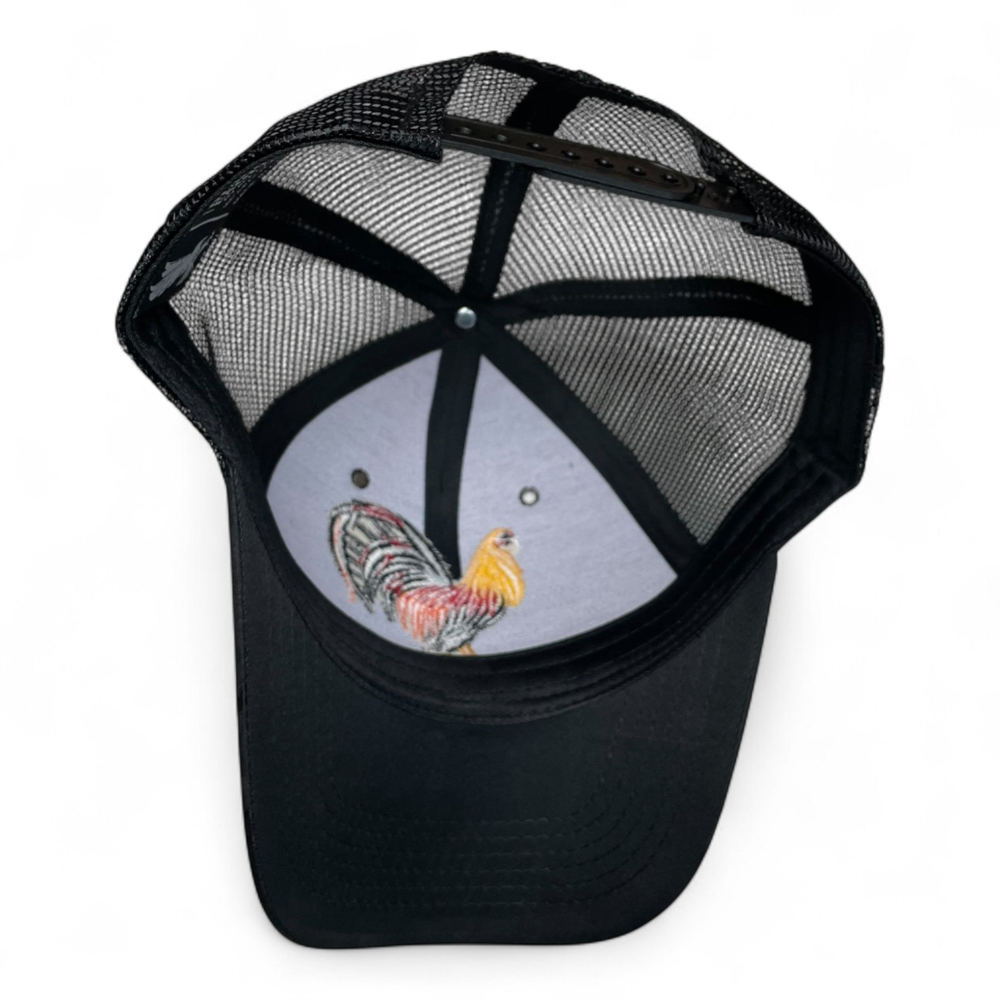 Wholesale Rooster Fight Embroidered Trucker Hat Black Rodeo Pack of 3