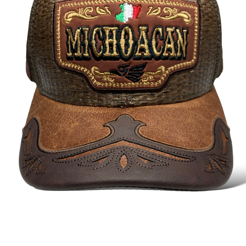 Michoacan Mexico Straw Mesh Trucker Hat Snapback, Western Cap | Wholesale