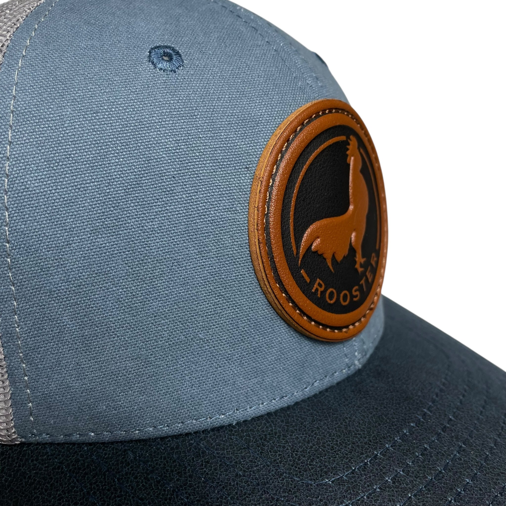 Mexico Rooster Leather Patch Trucker Hat – Canvas Curved Brim