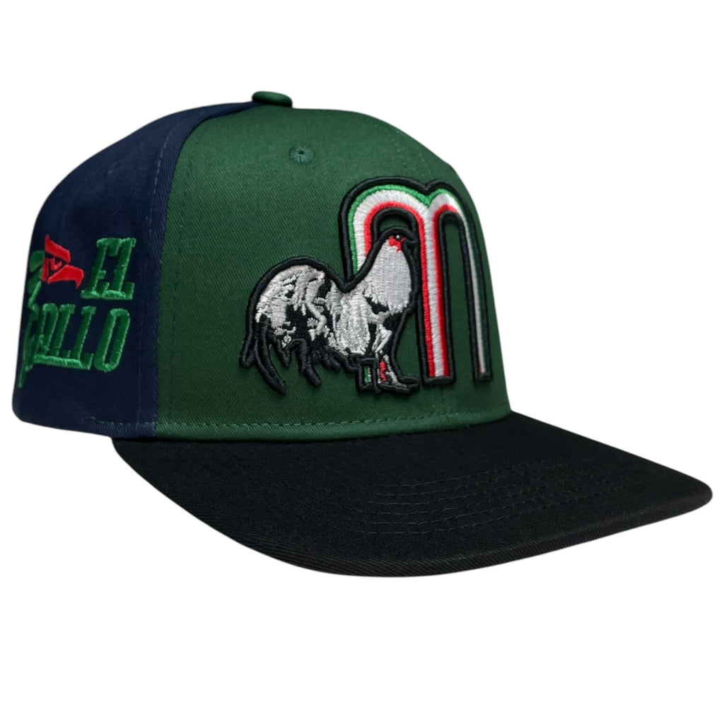 Mexico Rooster El Gallo Embroidered Snapback Hat for Men