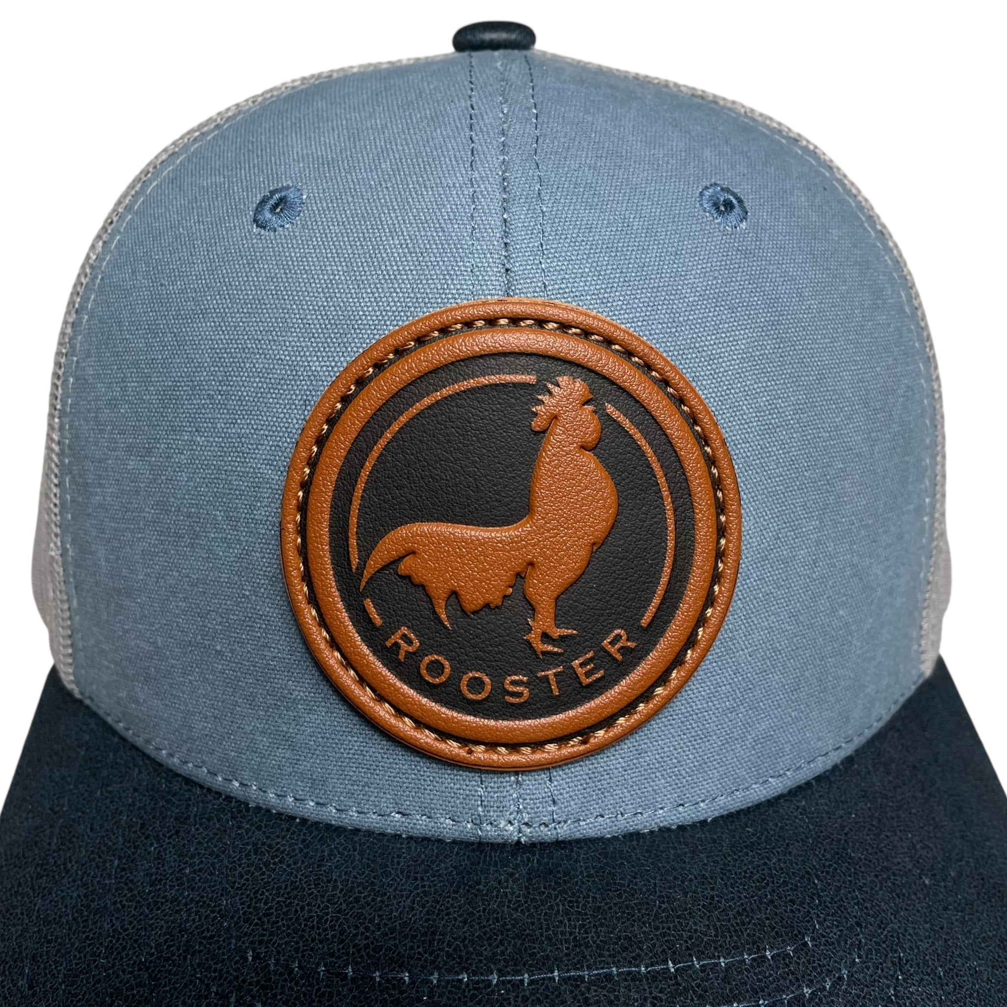 Mexico Rooster Leather Patch Trucker Hat – Canvas Curved Brim