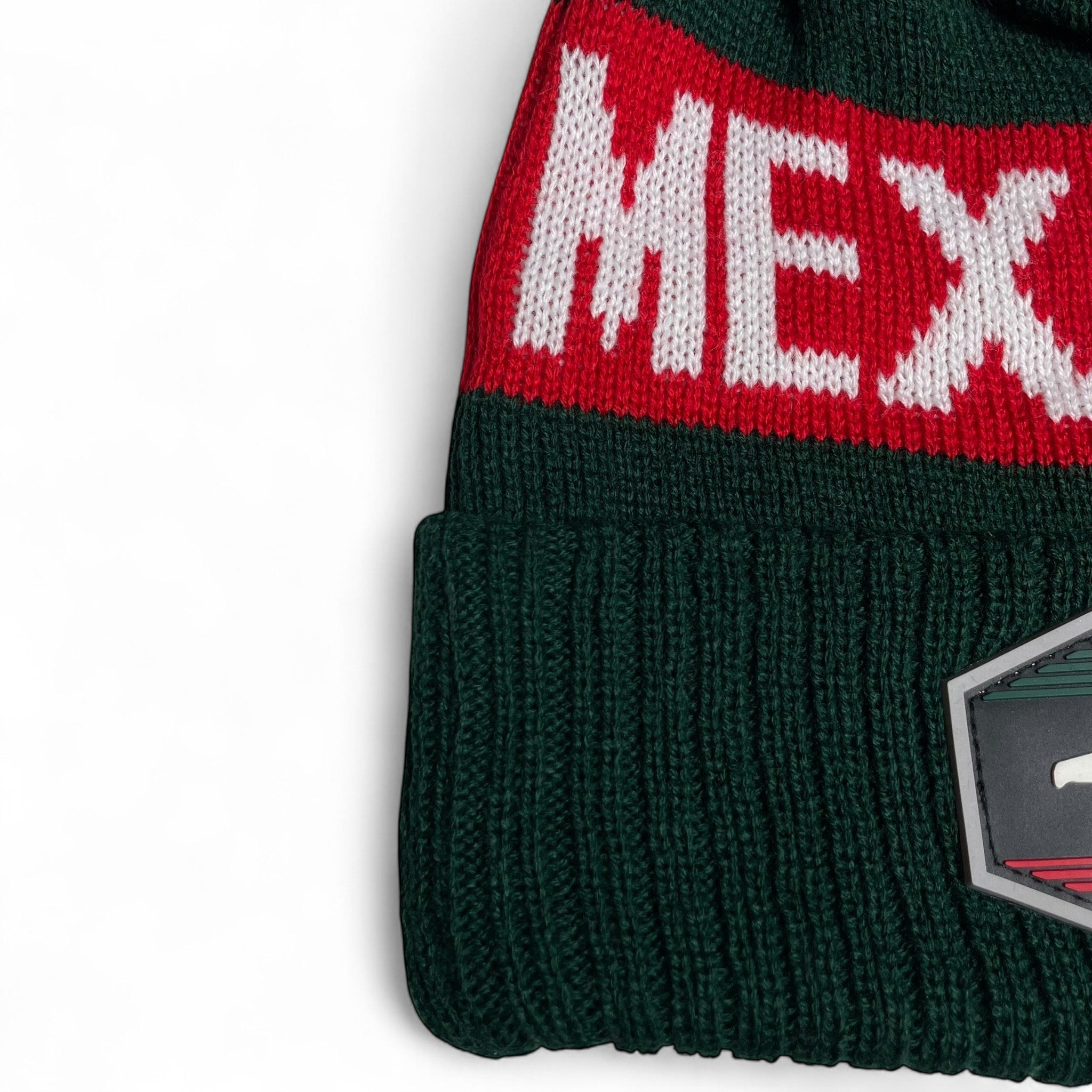 Hecho en Mexico Pom Beanie – PVC Eagle Patch Winter Hat Wholesale