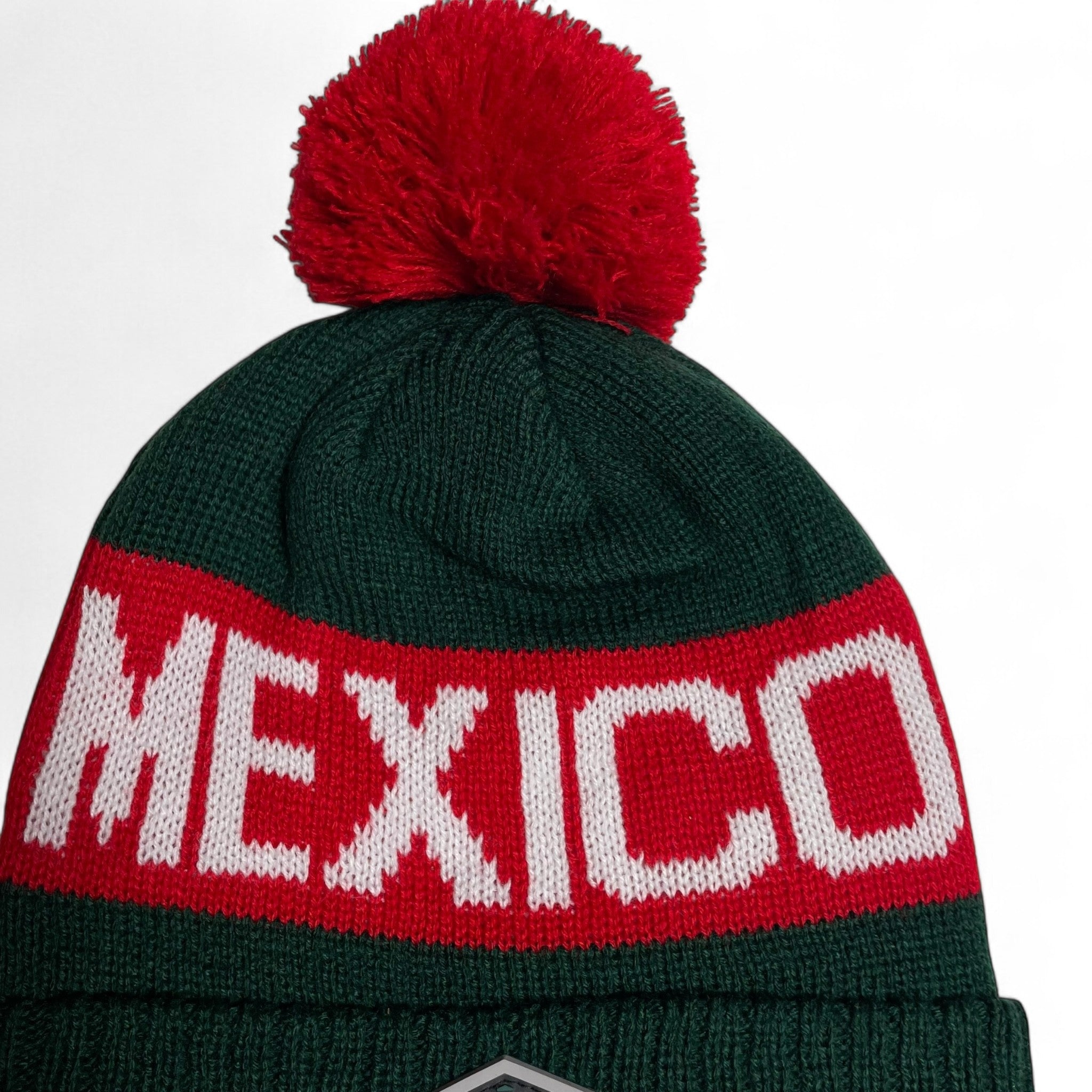 Hecho en Mexico Pom Beanie – PVC Eagle Patch Winter Hat Wholesale
