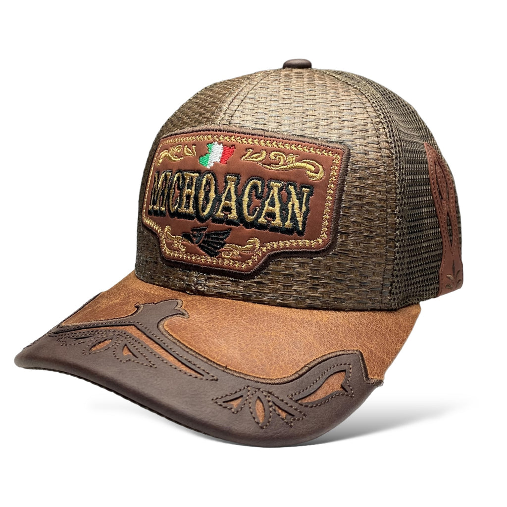 Michoacan Mexico Straw Mesh Trucker Hat Snapback, Western Cap | Wholesale