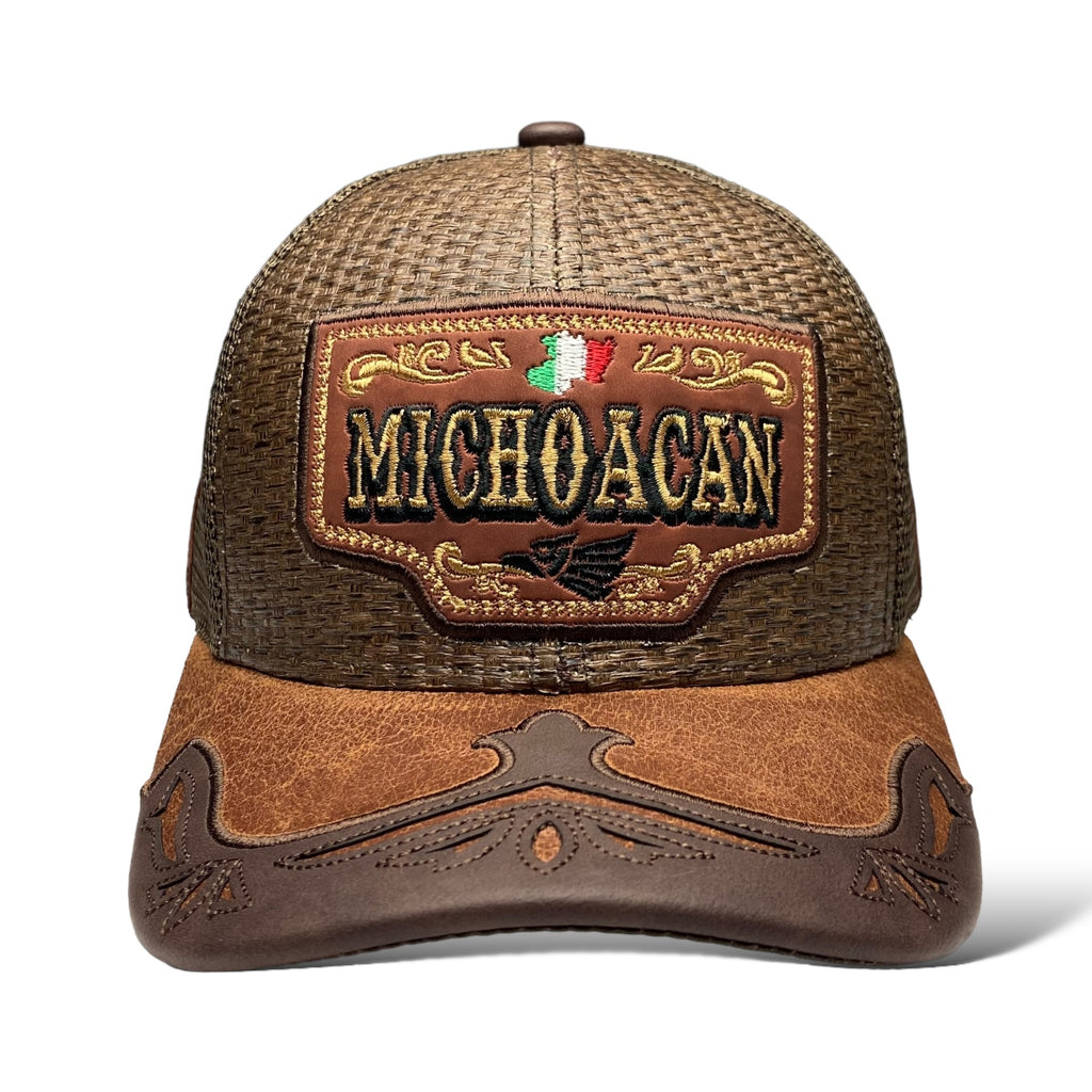 Michoacan Mexico Straw Mesh Trucker Hat Snapback, Western Cap | Wholesale