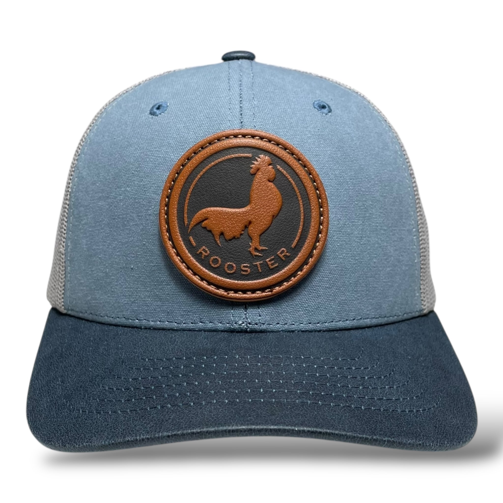 Mexico Rooster Leather Patch Trucker Hat – Canvas Curved Brim