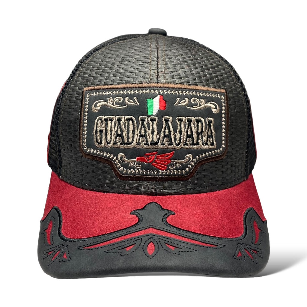 Guadalajara Mexico Straw Mesh Trucker Hat Snapback, Western Style Baseball Cap