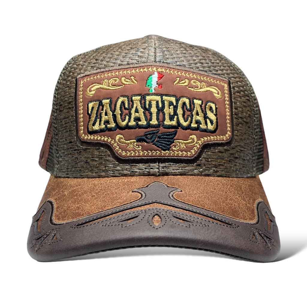 Zacatecas Mexico Straw Mesh Trucker Hat Snapback, Western Style Baseball Cap