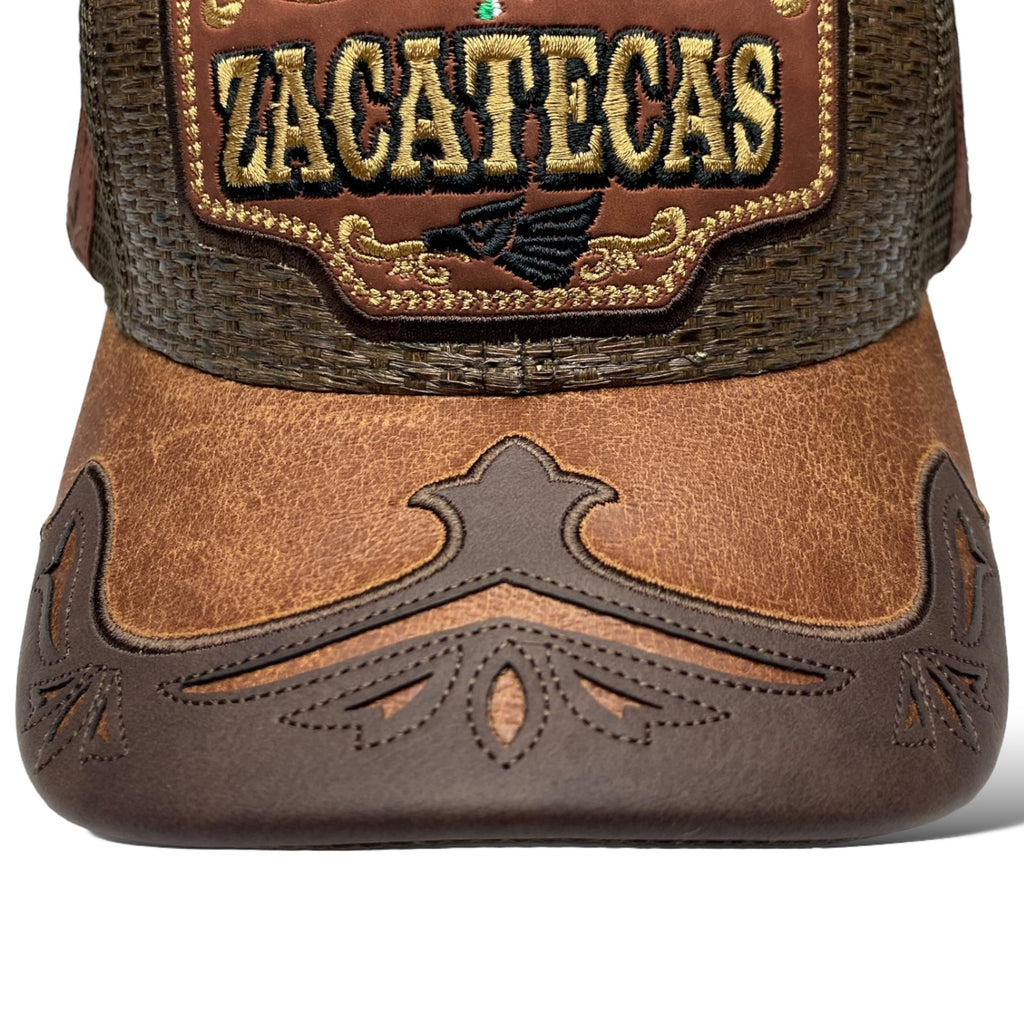 Zacatecas Mexico Straw Mesh Trucker Hat Snapback, Western Style Baseball Cap