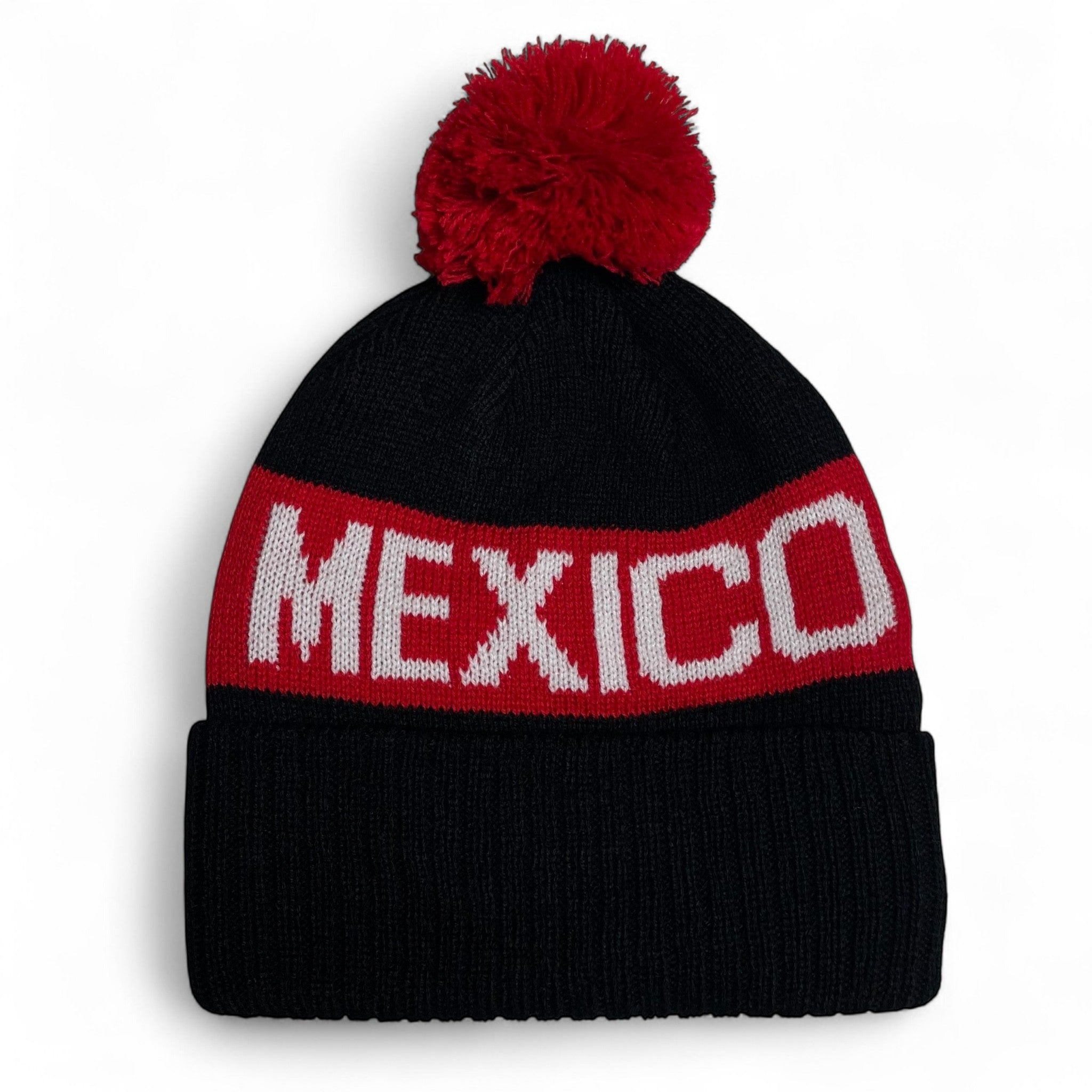Gorro Hecho en México con Pom y Parche Águila – Mayoreo