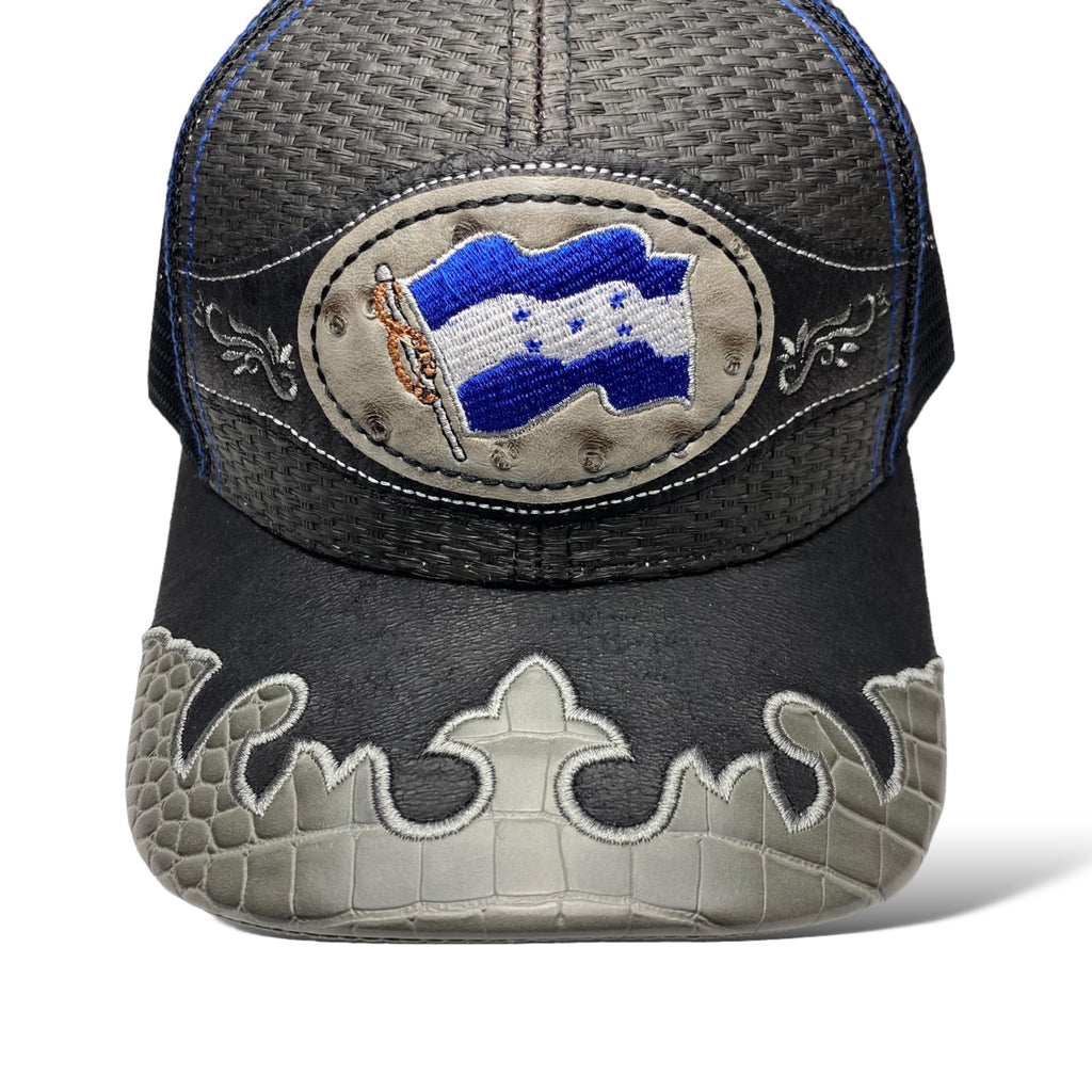 Embroidered Honduras Flag Straw Trucker Hat Snapback, Western-Style Baseball Cap