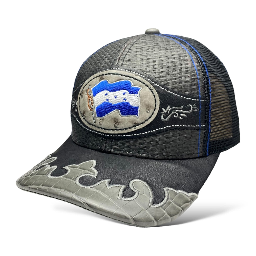 Embroidered Honduras Flag Straw Trucker Hat Snapback, Western-Style Baseball Cap