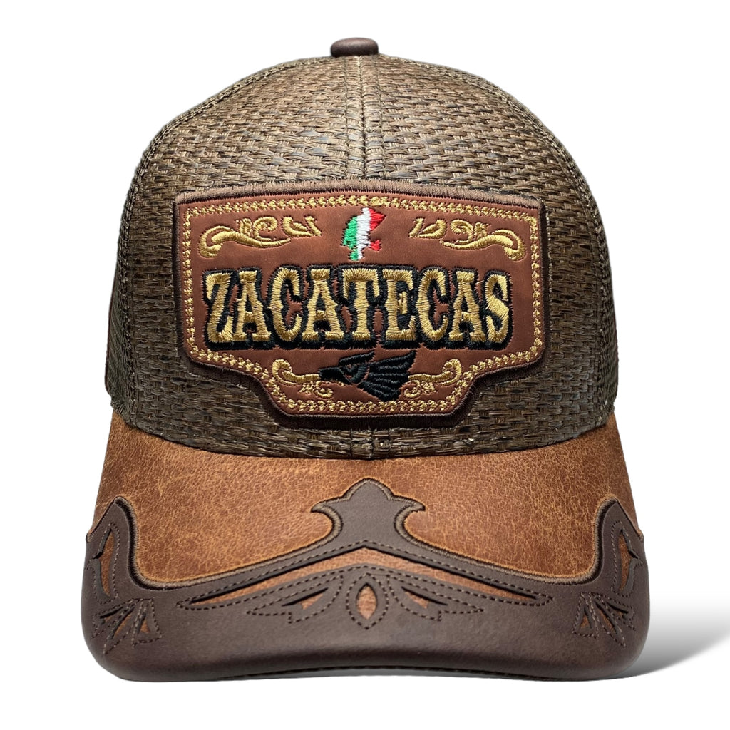 Zacatecas Mexico Straw Mesh Trucker Hat Snapback, Western Style Baseball Cap