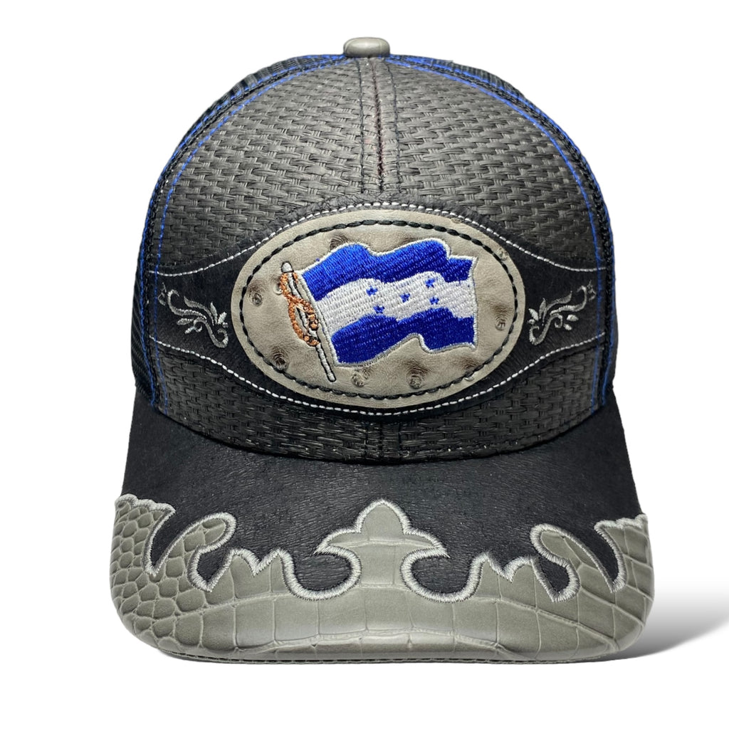 Embroidered Honduras Flag Straw Trucker Hat Snapback, Western-Style Baseball Cap