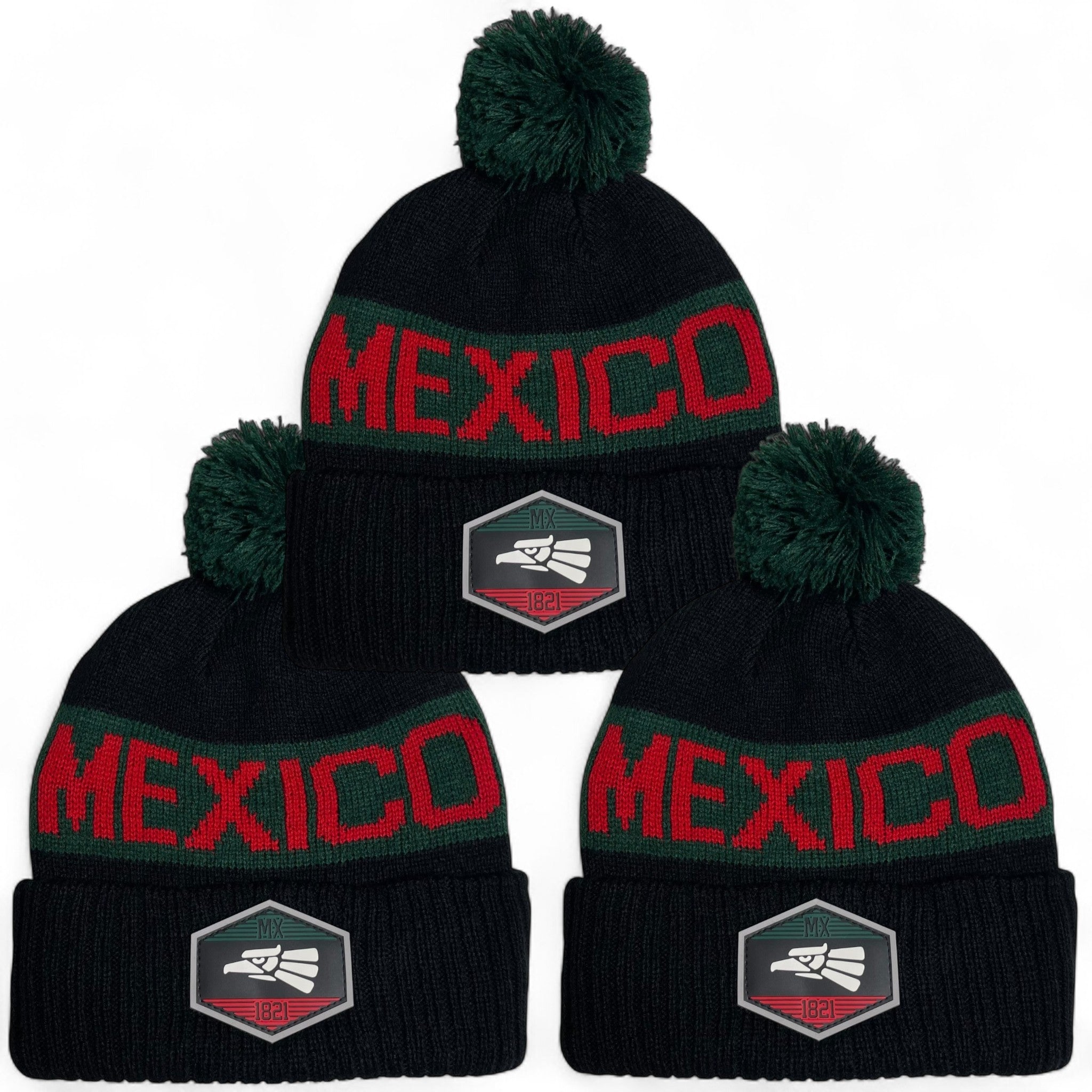 Gorro de invierno Hecho en Mexico con Parche Águila