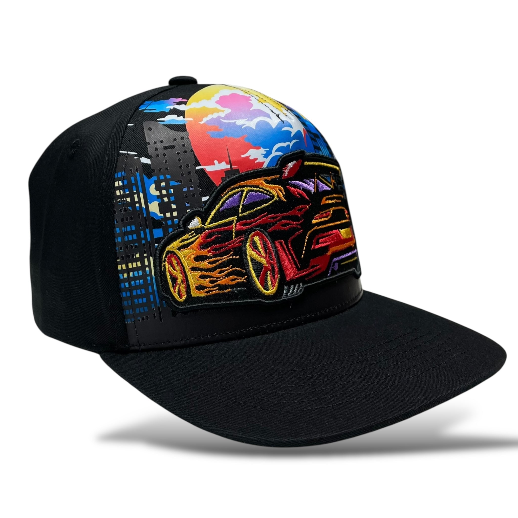Cap For Racing Race New Leader Snapback, Embroidered Racing Car Cap, Black