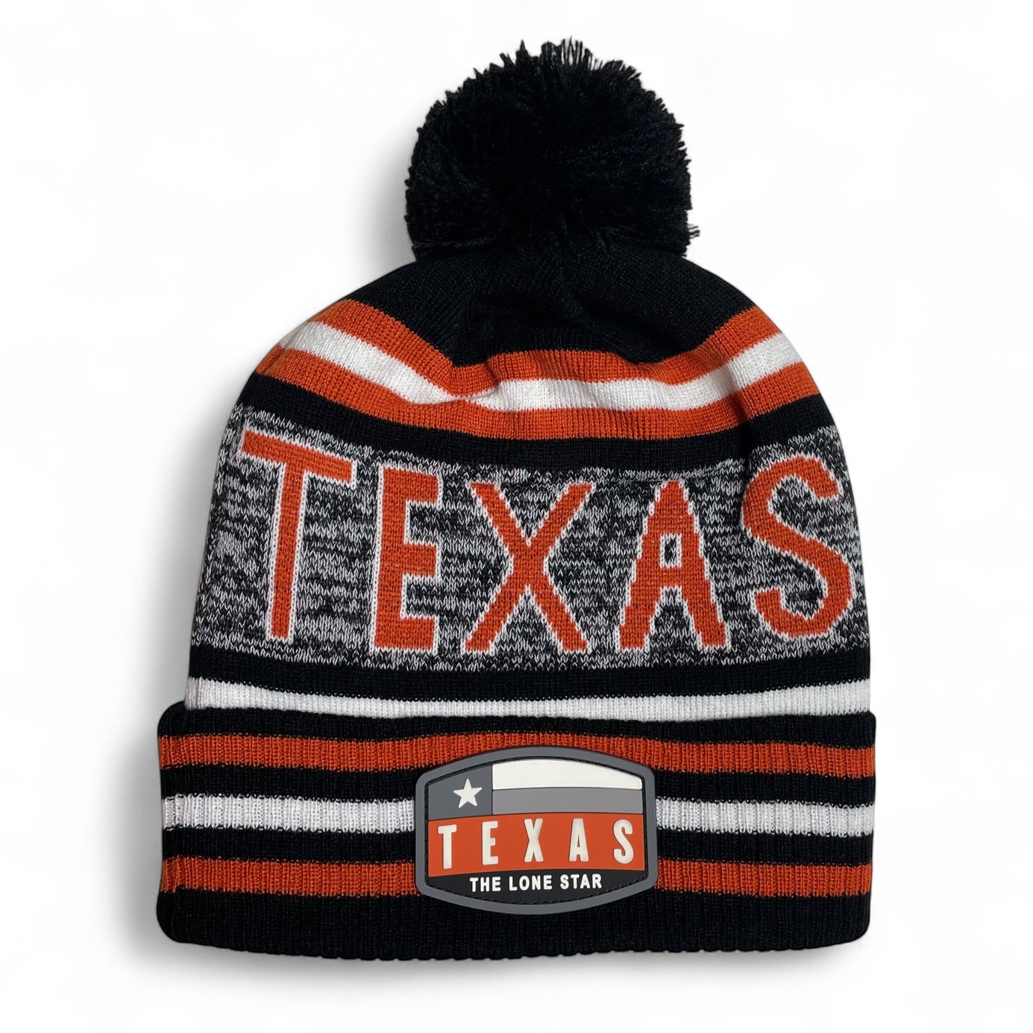 Texas Pom Beanie Winter Hat – Warm Knit Hat for Men & Women
