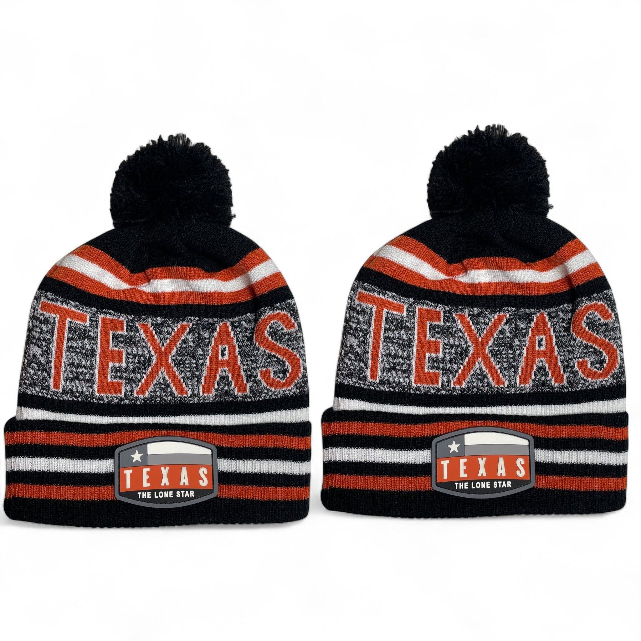 Texas Pom Beanie Winter Hat – Warm Knit Hat for Men & Women