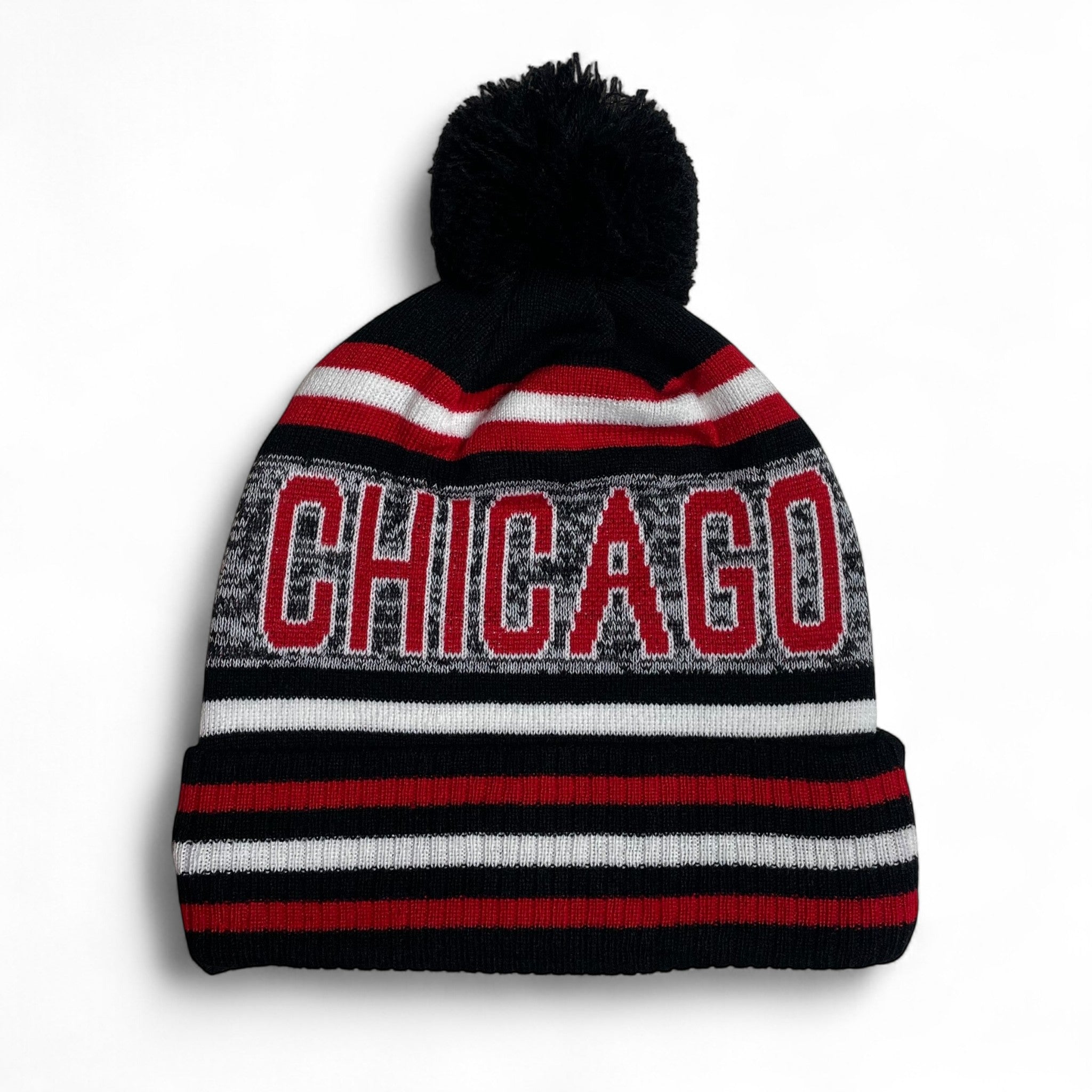 Chicago Pom Beanie Winter Hat – Warm Knit Hat for Men & Women