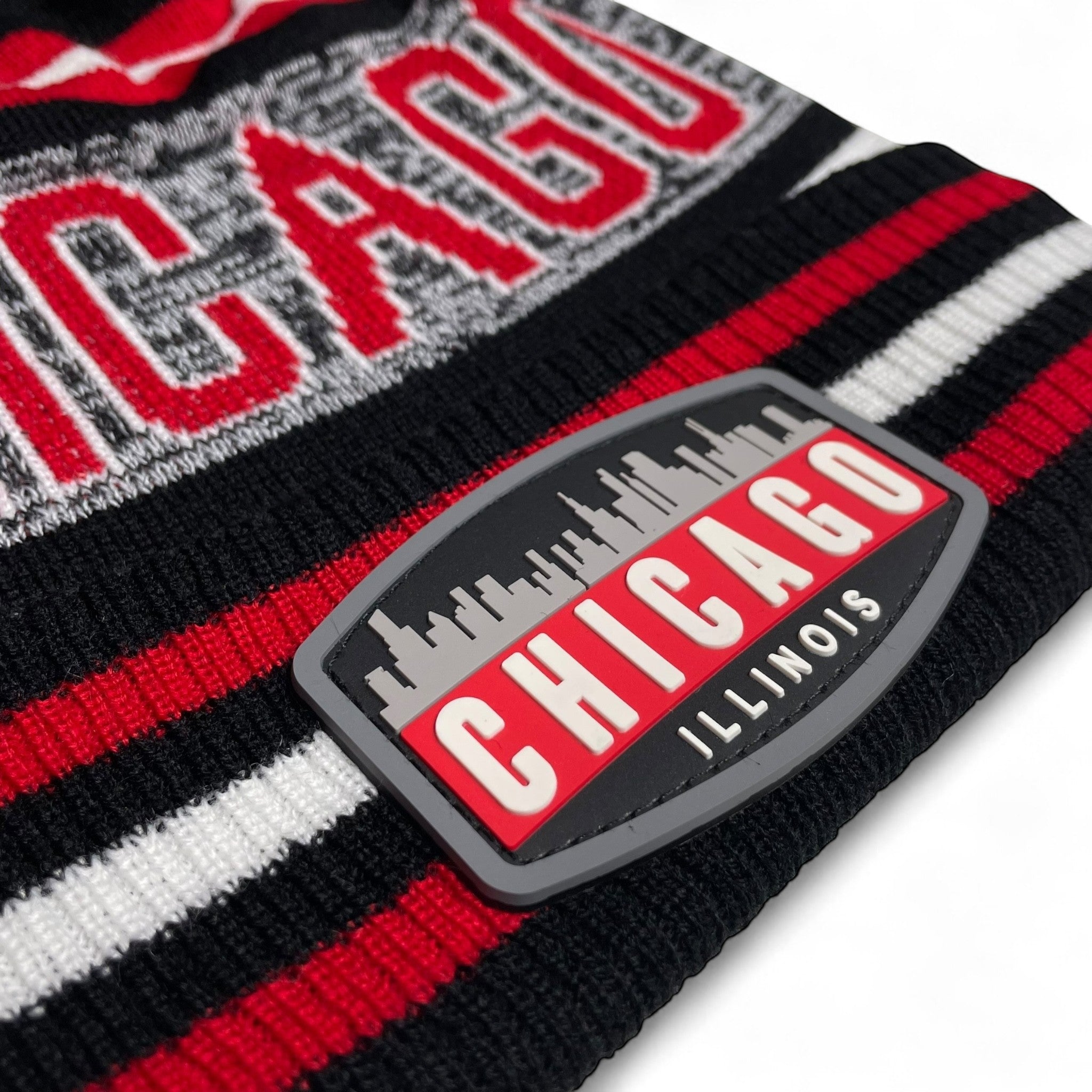 Chicago Pom Beanie Winter Hat – Warm Knit Hat for Men & Women