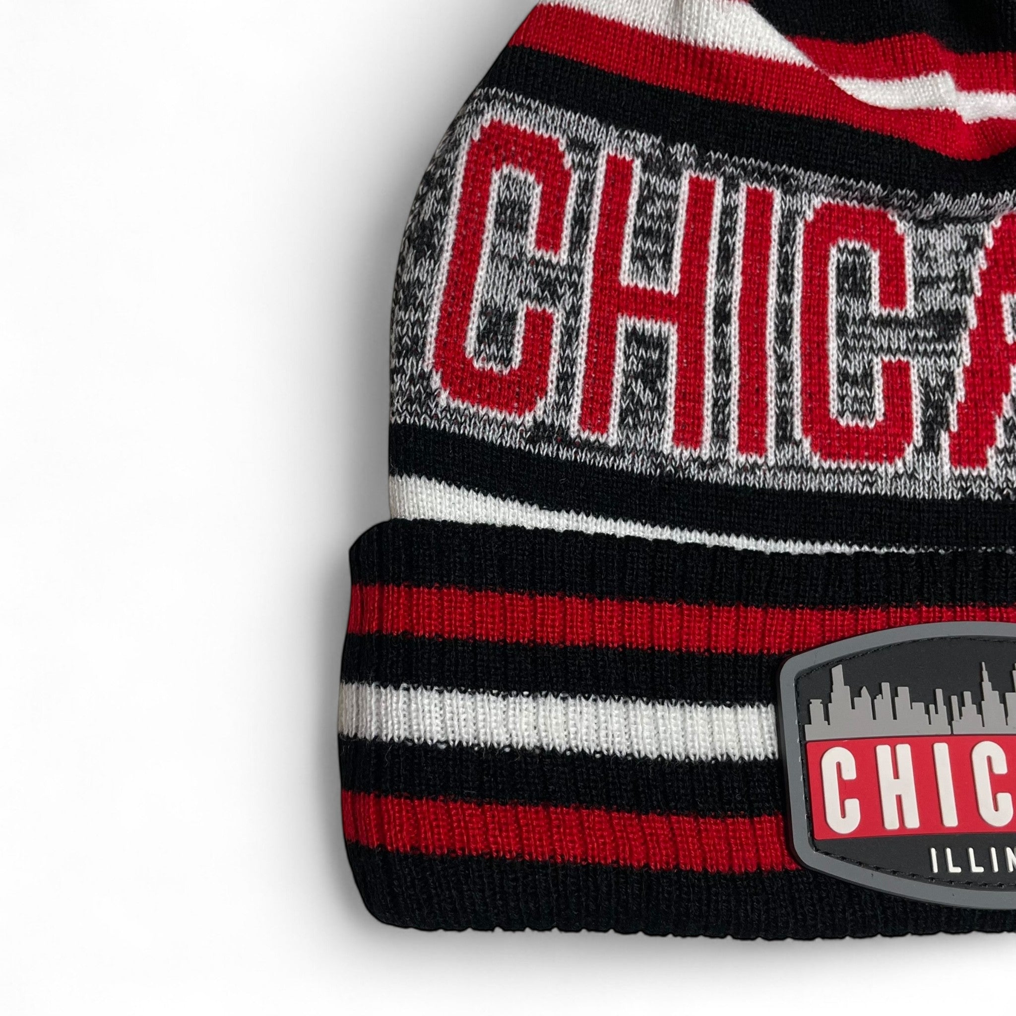 Chicago Pom Beanie Winter Hat – Warm Knit Hat for Men & Women