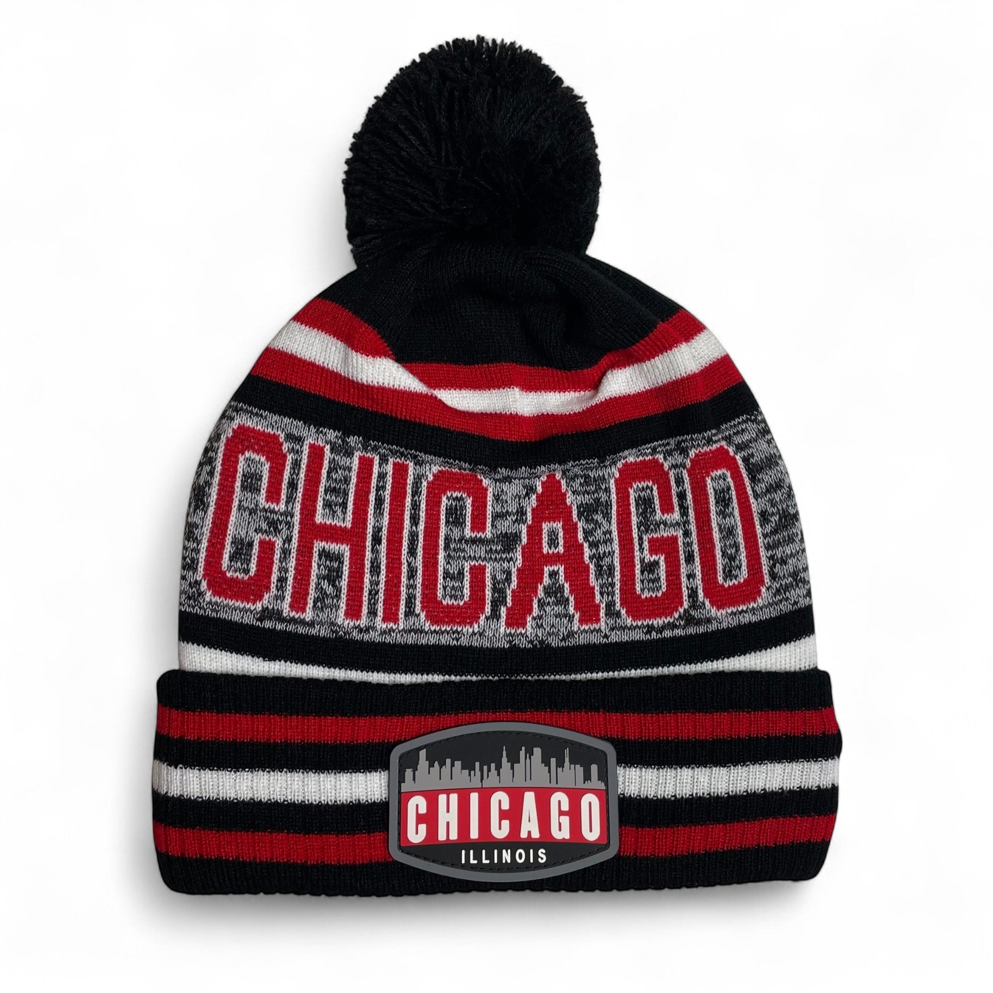 Chicago Pom Beanie Winter Hat – Warm Knit Hat for Men & Women