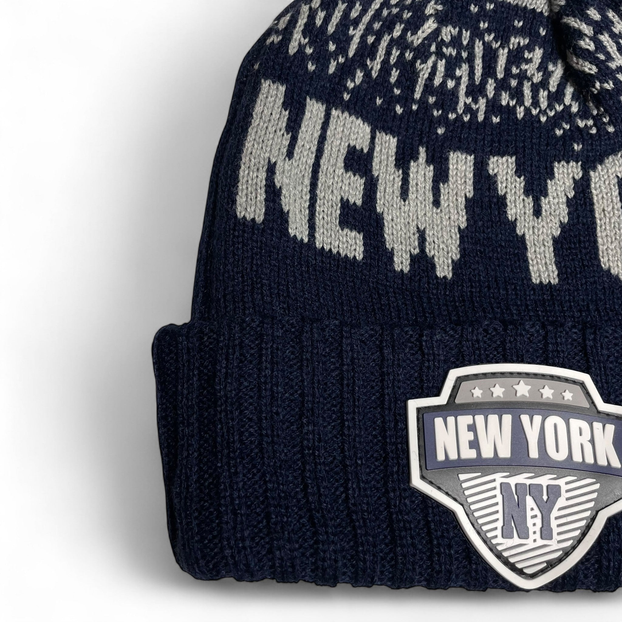 New York Pom Beanie Winter Hat – Warm Knit Hat for Men & Women