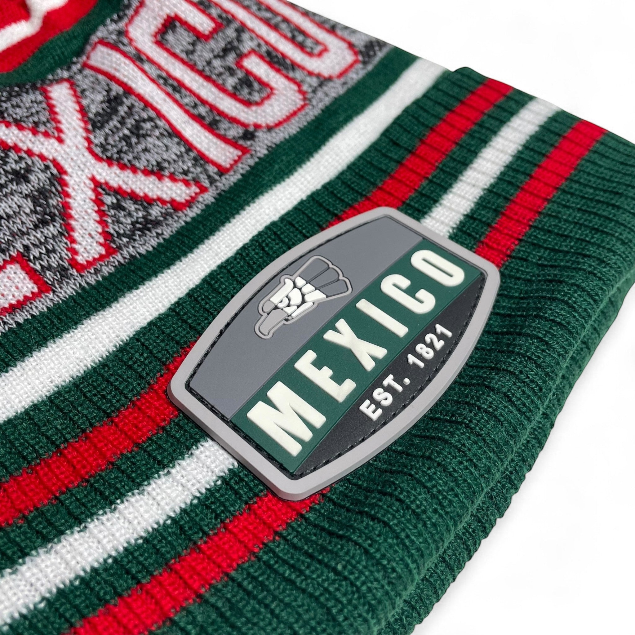 Hecho en Mexico Eagle Pom Beanie Winter Hat
