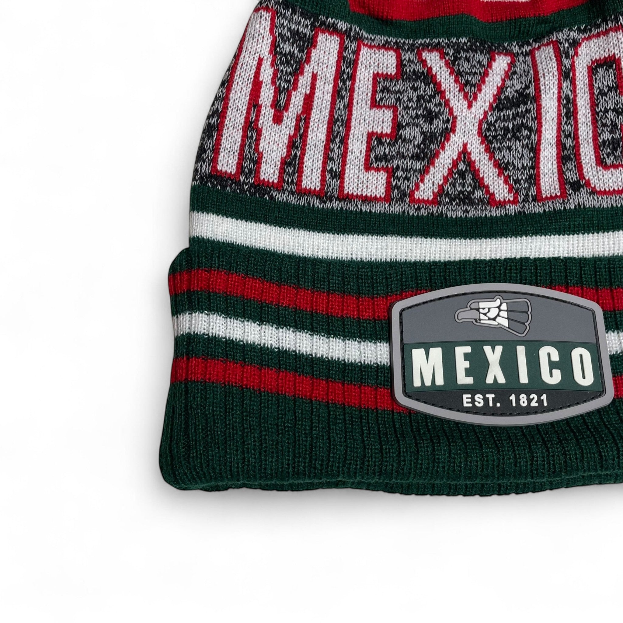 Hecho en Mexico Eagle Pom Beanie Winter Hat