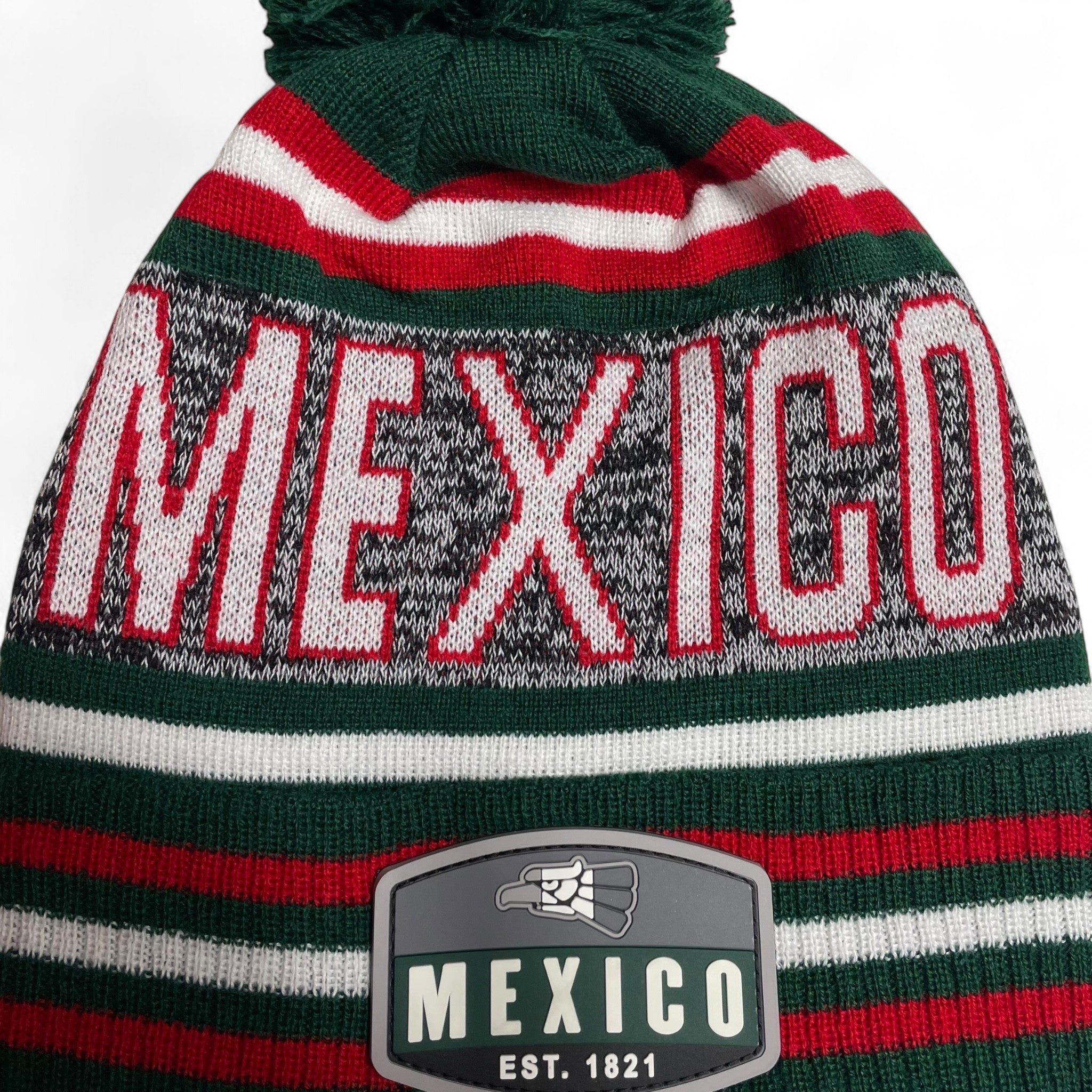 Hecho en Mexico Eagle Pom Beanie Winter Hat