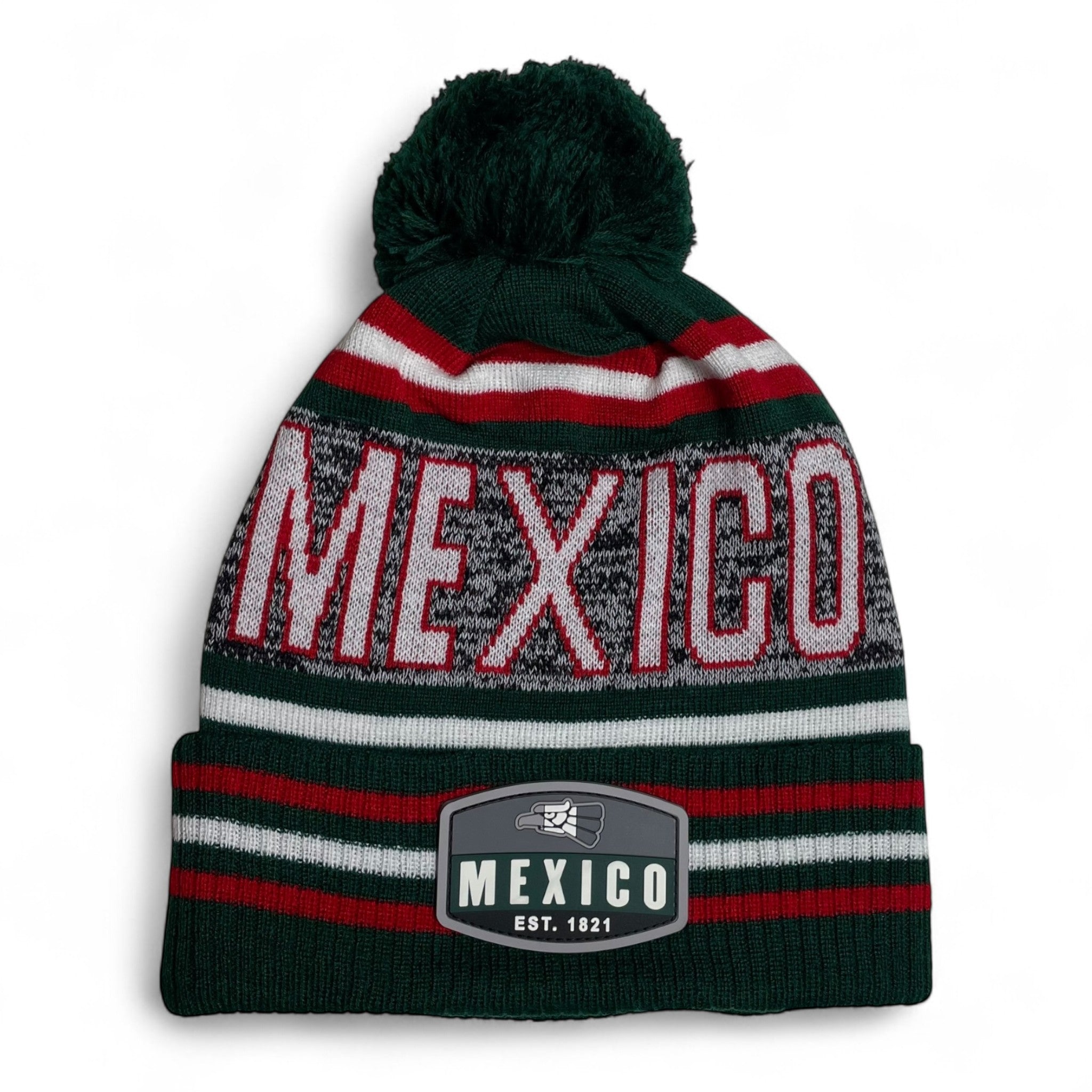 Hecho en Mexico Eagle Pom Beanie Winter Hat