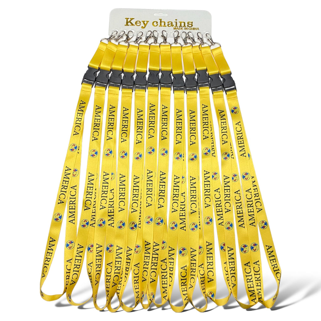 12 Club America Lanyard Keychain ID Holder Neck Strap Lanyards Favors Lot - Mexican Soccer Team