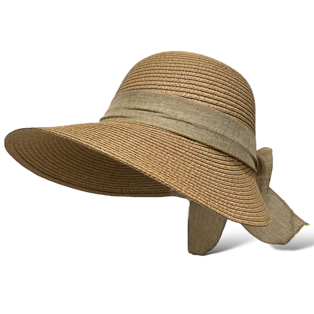 Womens Wide Brim Straw Sun Hat – UV Protection, Foldable Beach Hat