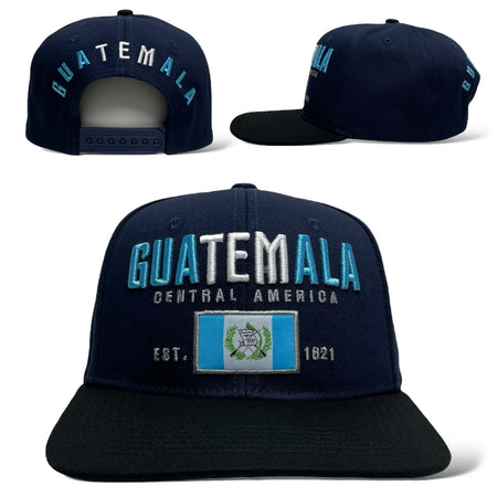 Gorra Snapback Navy con Bandera de Guatemala Bordada - Visera Plana