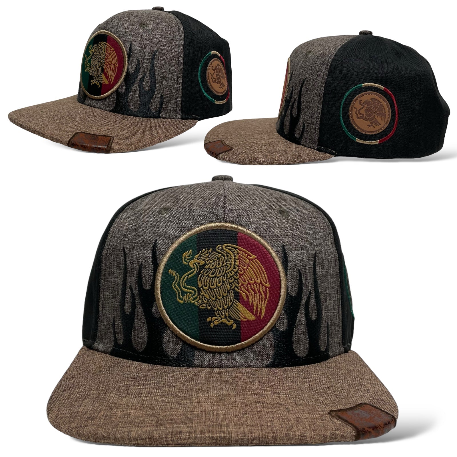 Mexican Eagle Flat Bill Snapback Cap with Federal Aguila Logo